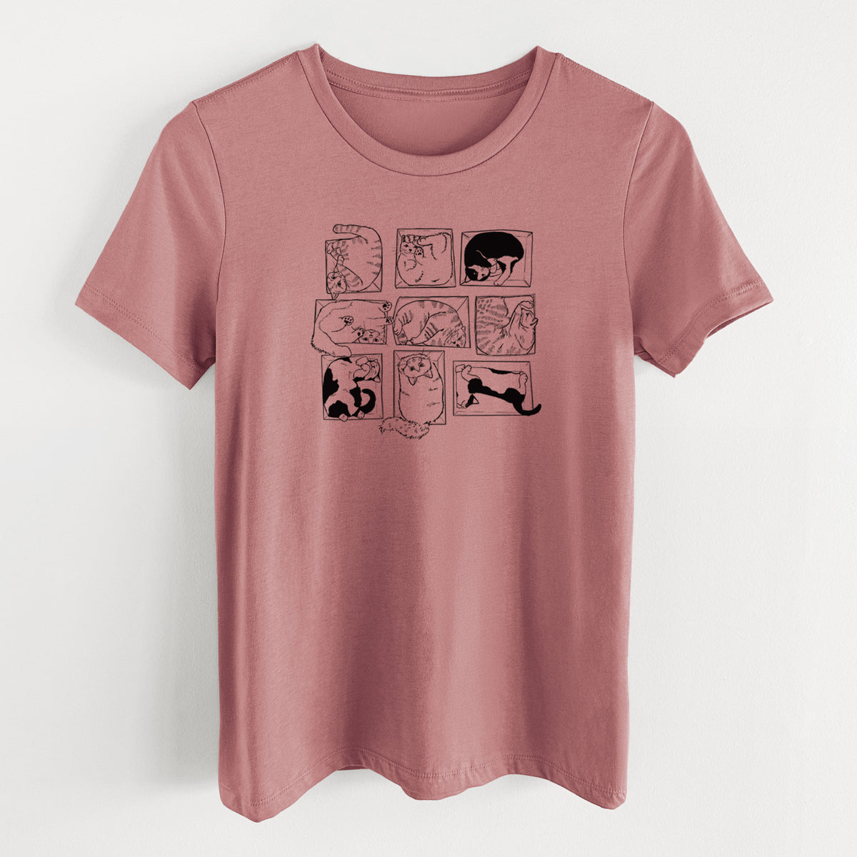 Cats in Boxes - Women's Lightweight Relaxed Fit 100% Cotton Crewneck