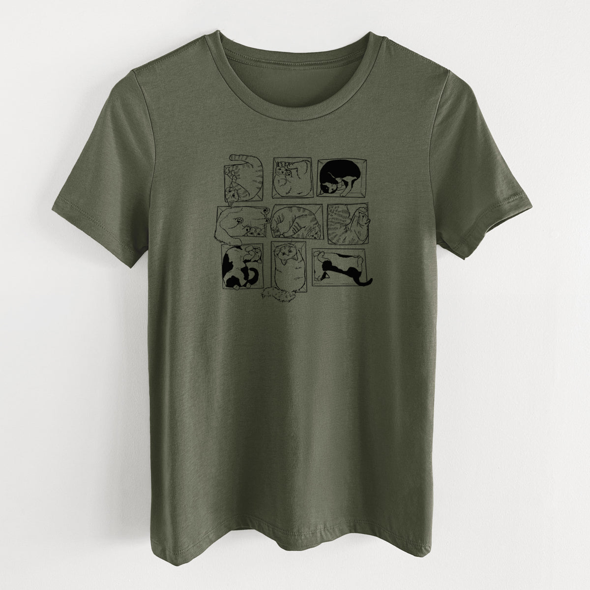 Cats in Boxes - Women's Lightweight Relaxed Fit 100% Cotton Crewneck