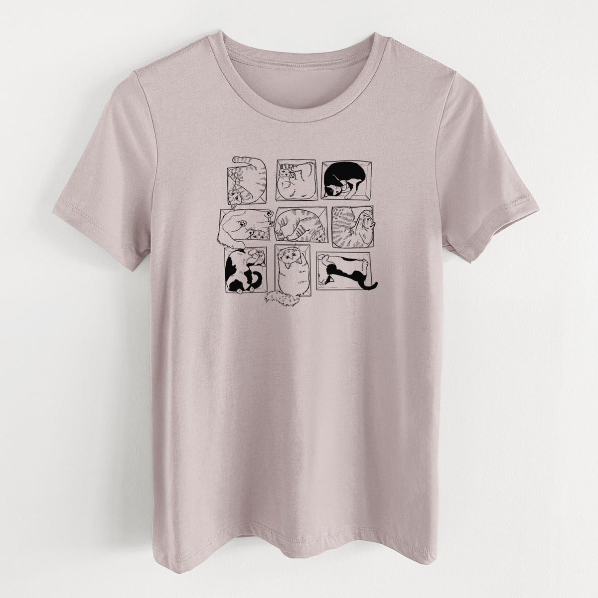 Cats in Boxes - Women's Lightweight Relaxed Fit 100% Cotton Crewneck