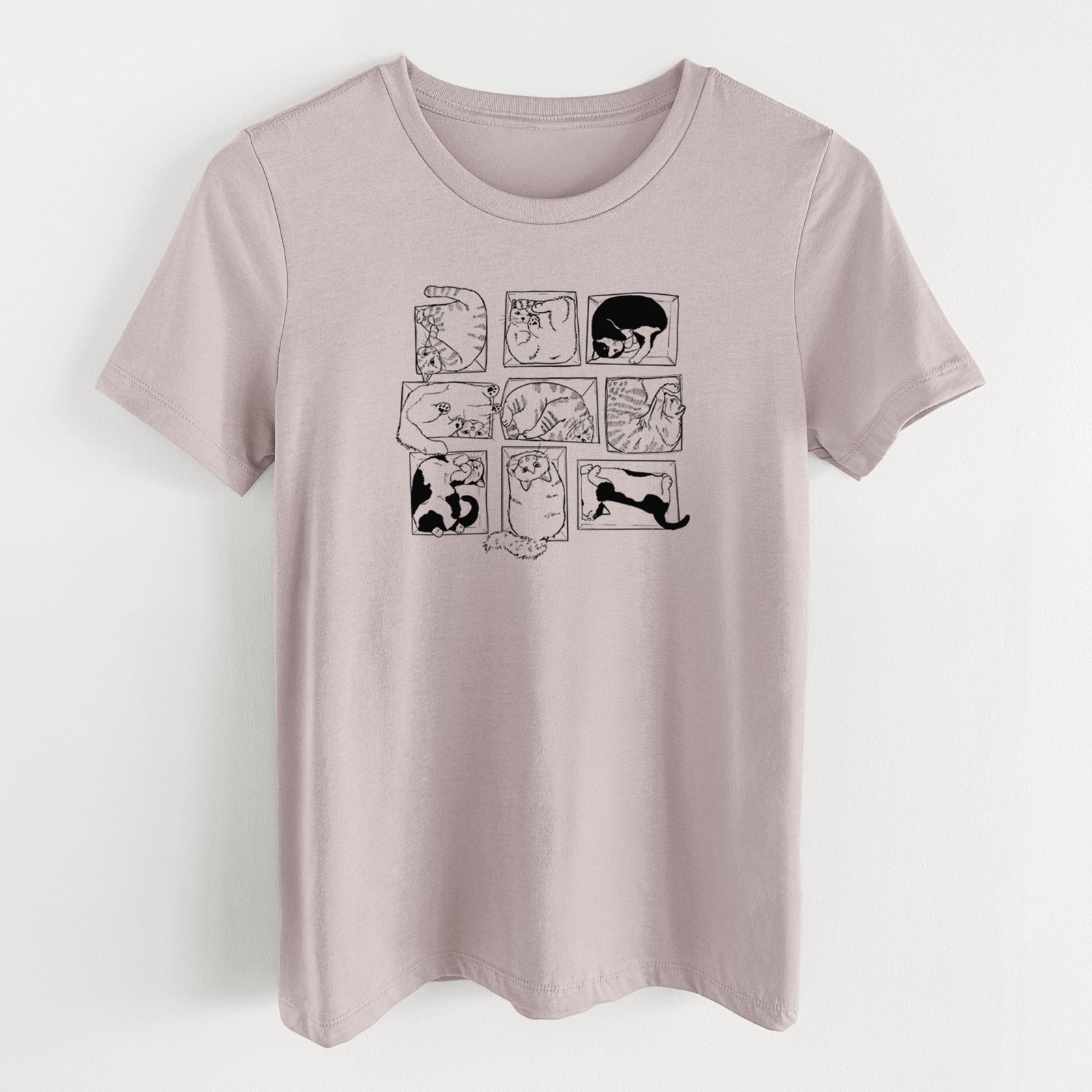 Cats in Boxes - Women's Lightweight Relaxed Fit 100% Cotton Crewneck