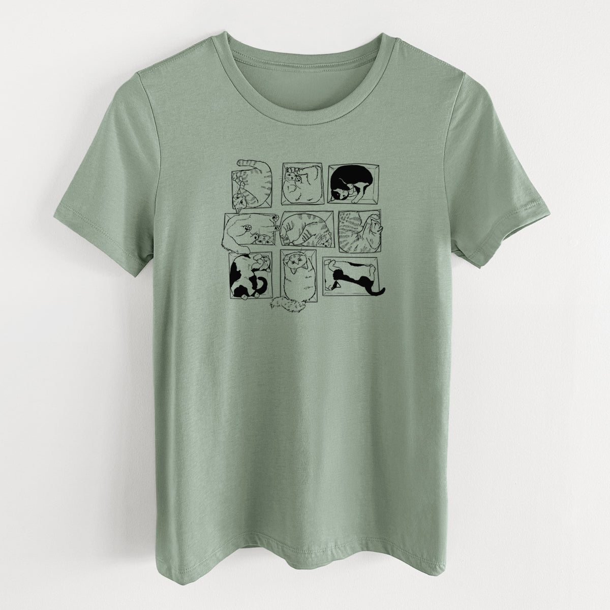 Cats in Boxes - Women's Lightweight Relaxed Fit 100% Cotton Crewneck