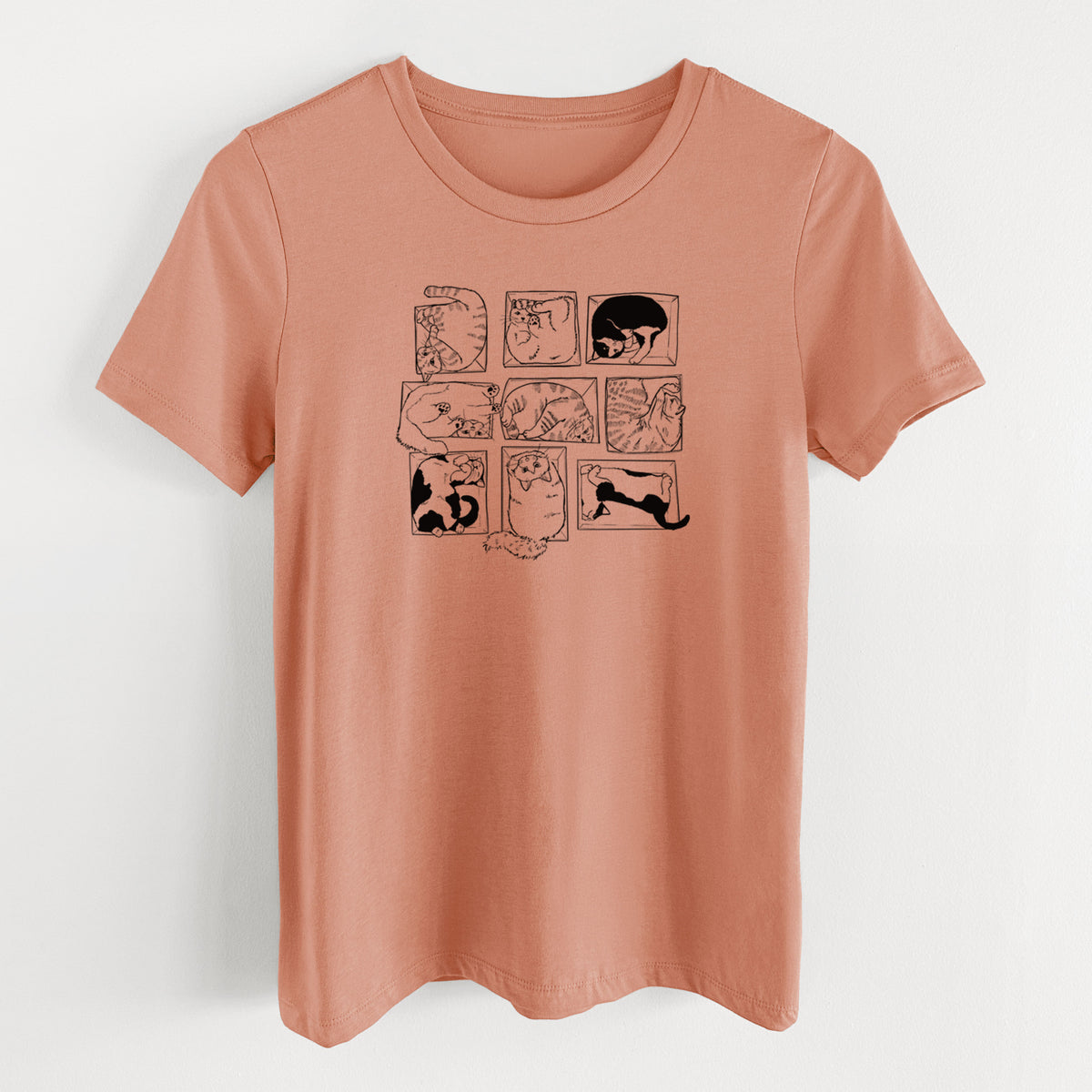 Cats in Boxes - Women's Lightweight Relaxed Fit 100% Cotton Crewneck