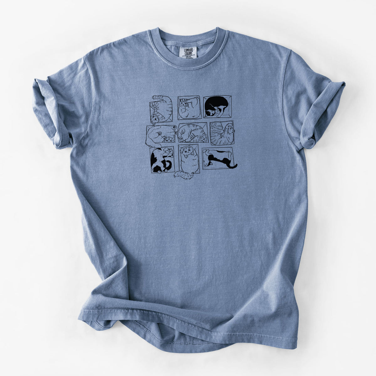 Cats in Boxes - Unisex Comfort Colors Garment-Dyed Heavyweight T-shirt in Blue Jean