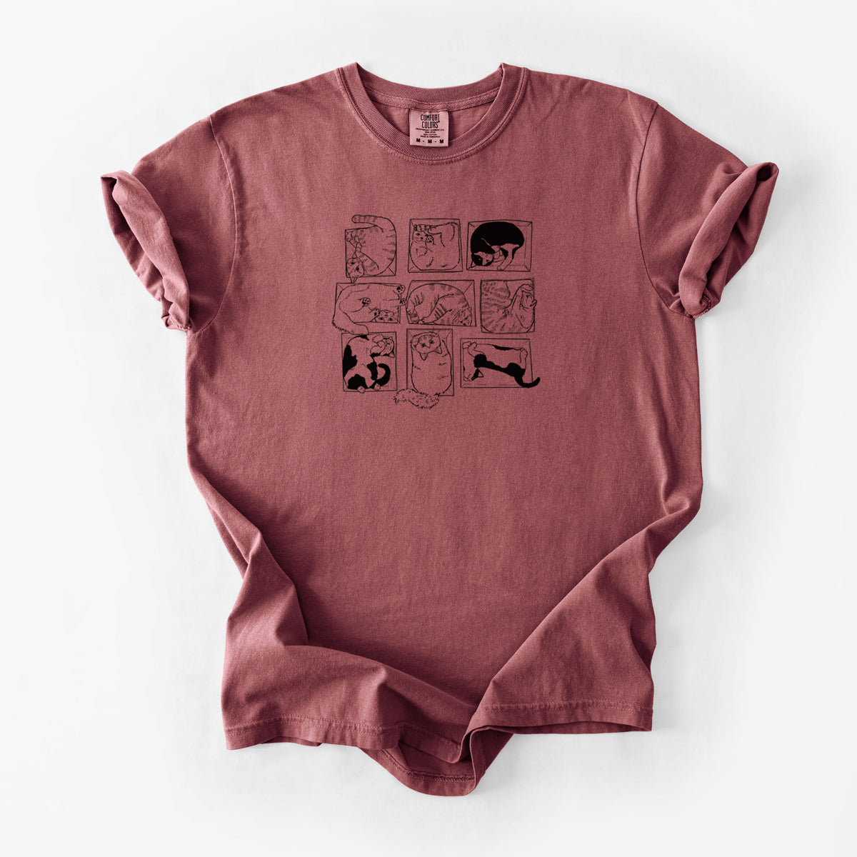 Cats in Boxes - Unisex Comfort Colors Garment-Dyed Heavyweight T-shirt in Brick