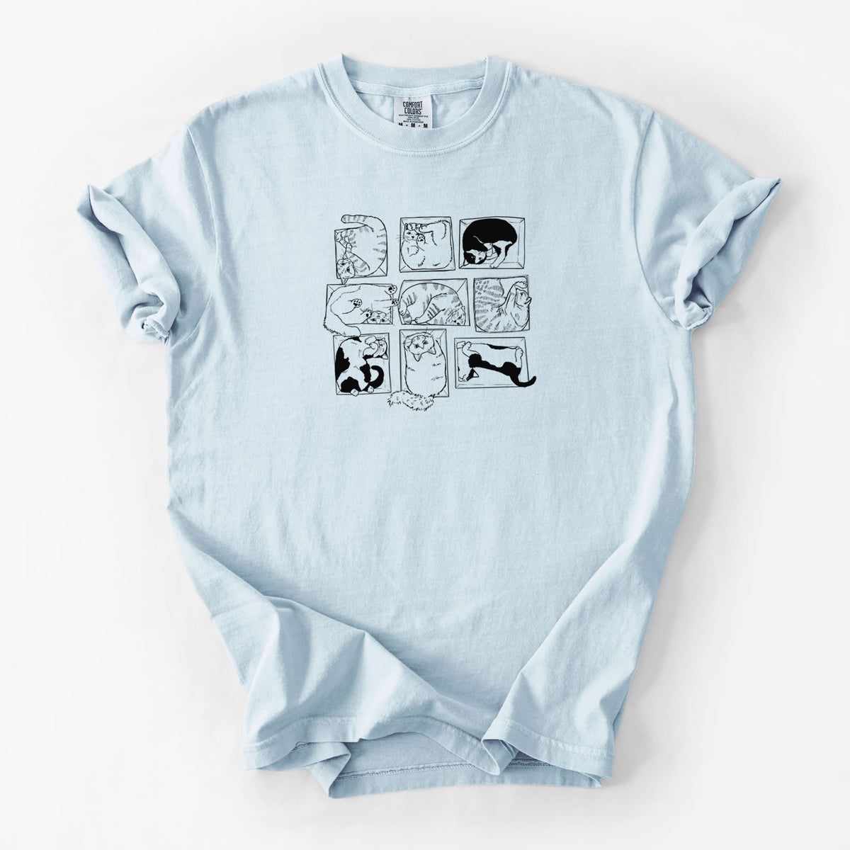Cats in Boxes - Unisex Comfort Colors Garment-Dyed Heavyweight T-shirt in Chambray