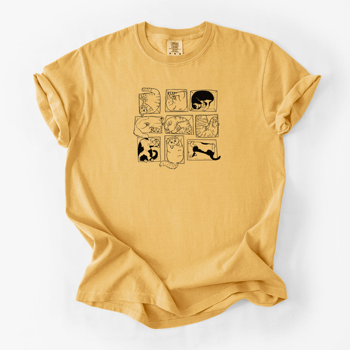 Cats in Boxes - Unisex Comfort Colors Garment-Dyed Heavyweight T-shirt in Golden Wheat