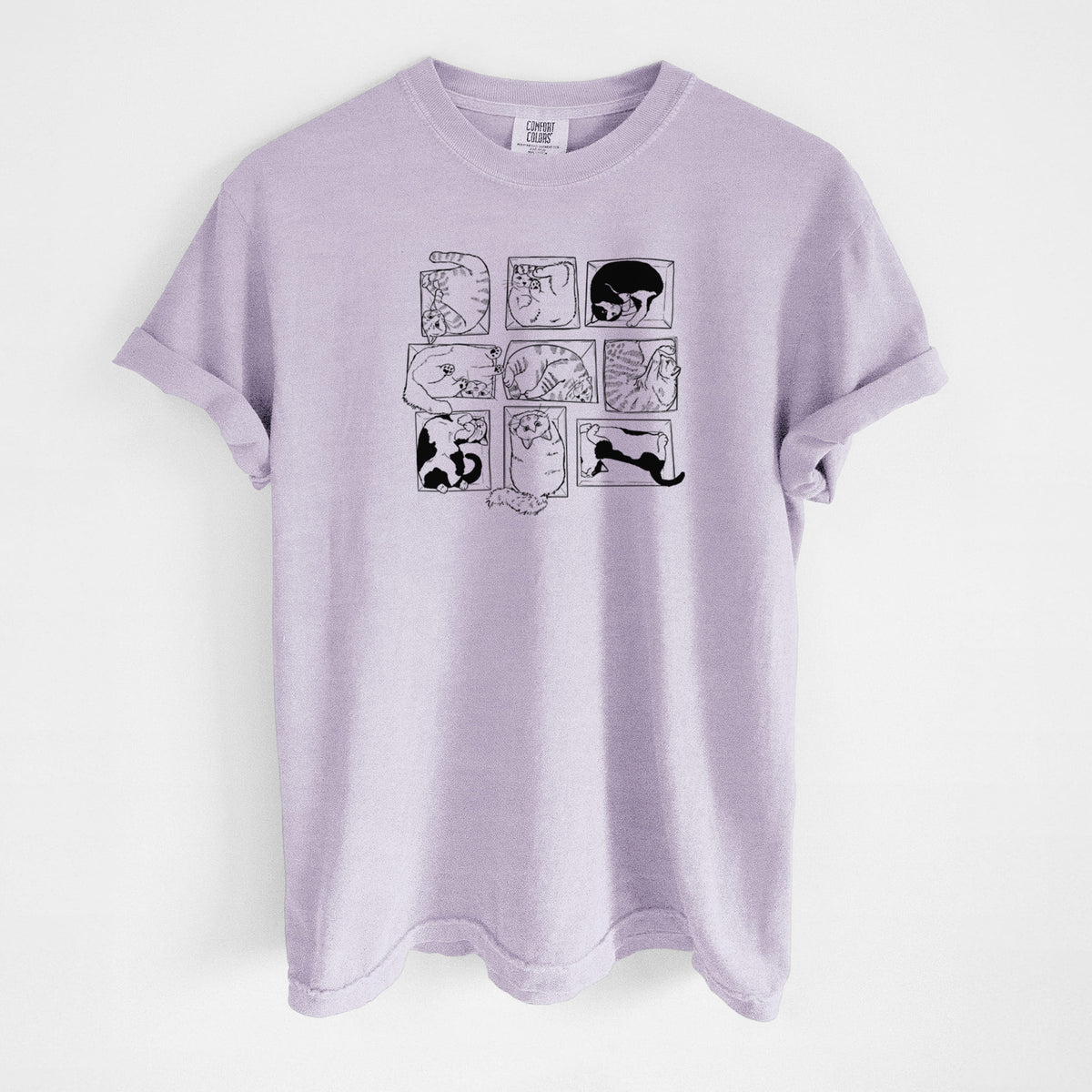 Cats in Boxes - Unisex Comfort Colors Garment-Dyed Heavyweight T-shirt in Orchid