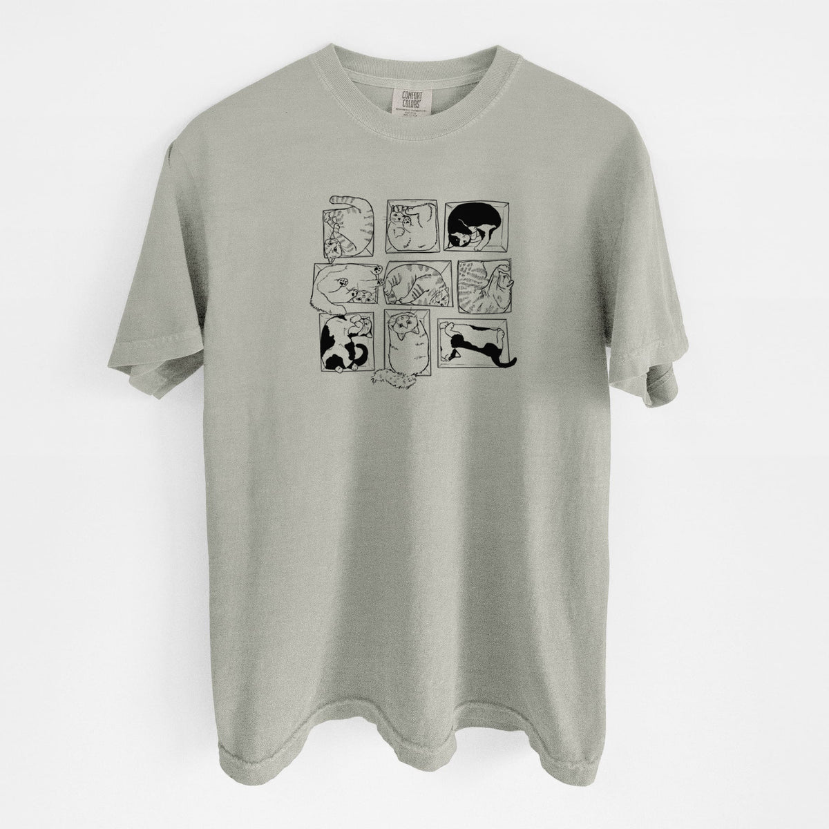 Cats in Boxes - Unisex Comfort Colors Garment-Dyed Heavyweight T-shirt in Sandstone