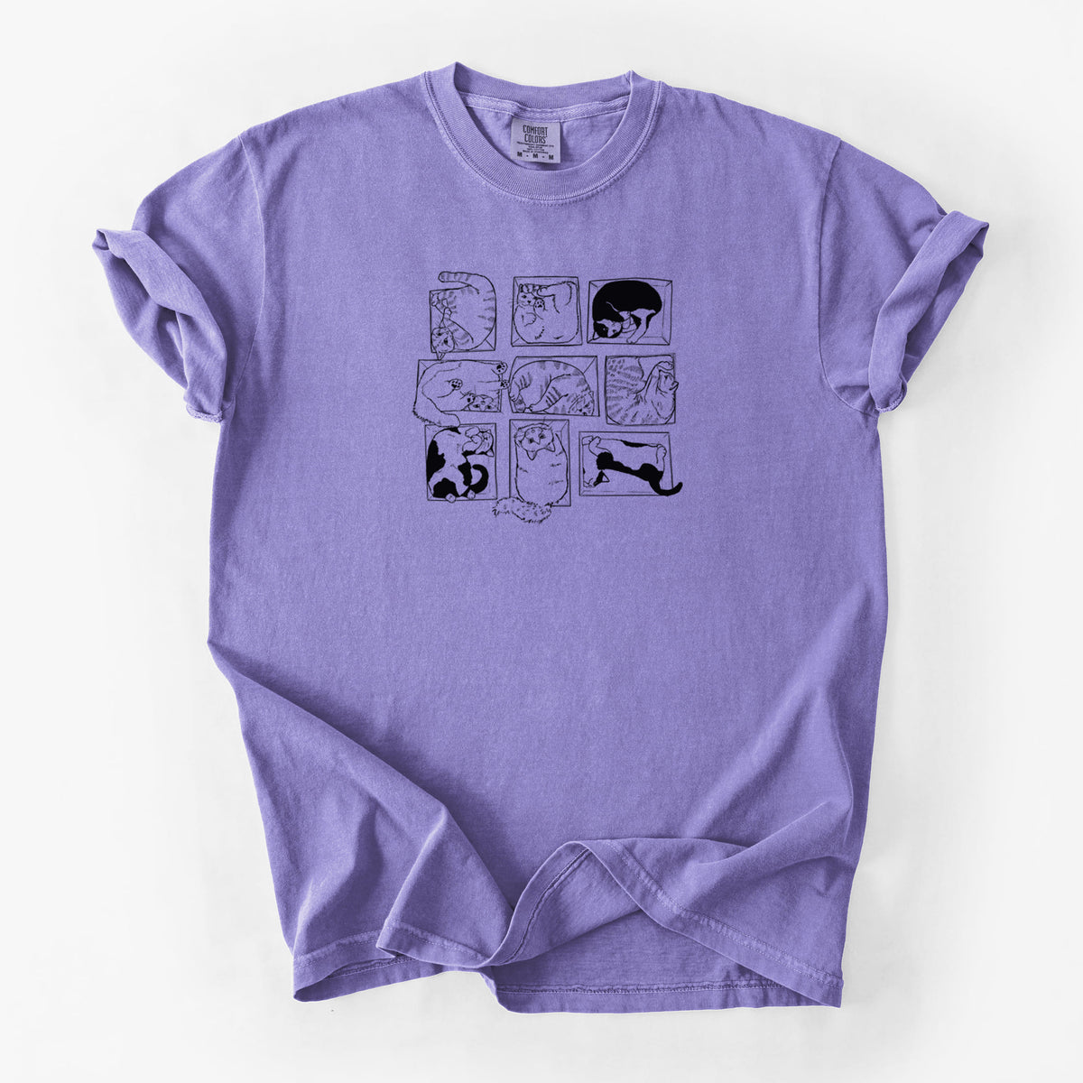 Cats in Boxes - Unisex Comfort Colors Garment-Dyed Heavyweight T-shirt in Violet