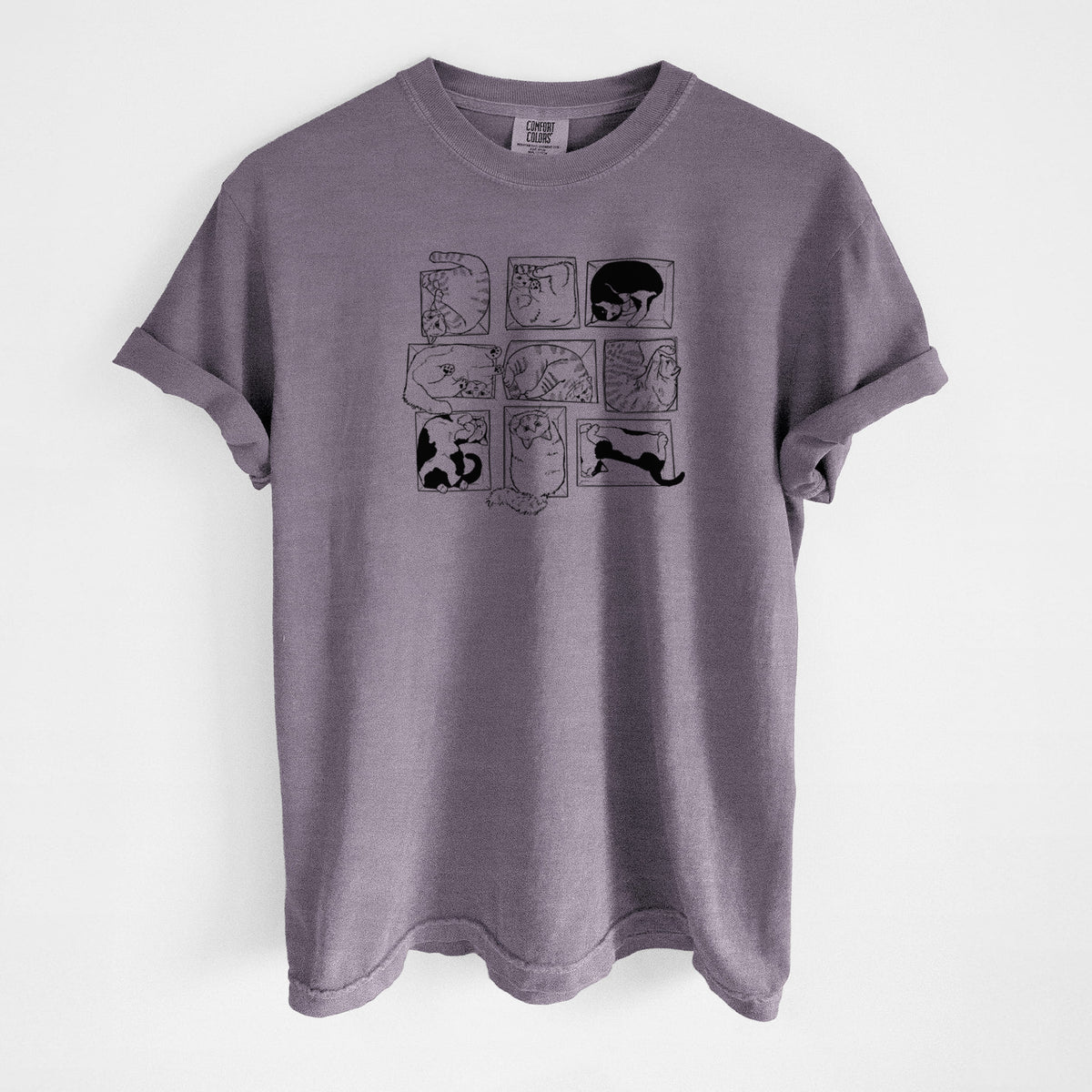 Cats in Boxes - Unisex Comfort Colors Garment-Dyed Heavyweight T-shirt in Wine