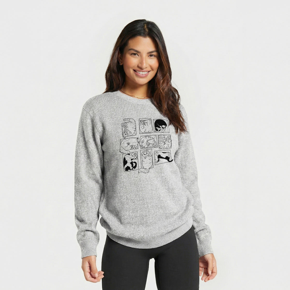 Cats in Boxes - Knit Sweatshirt