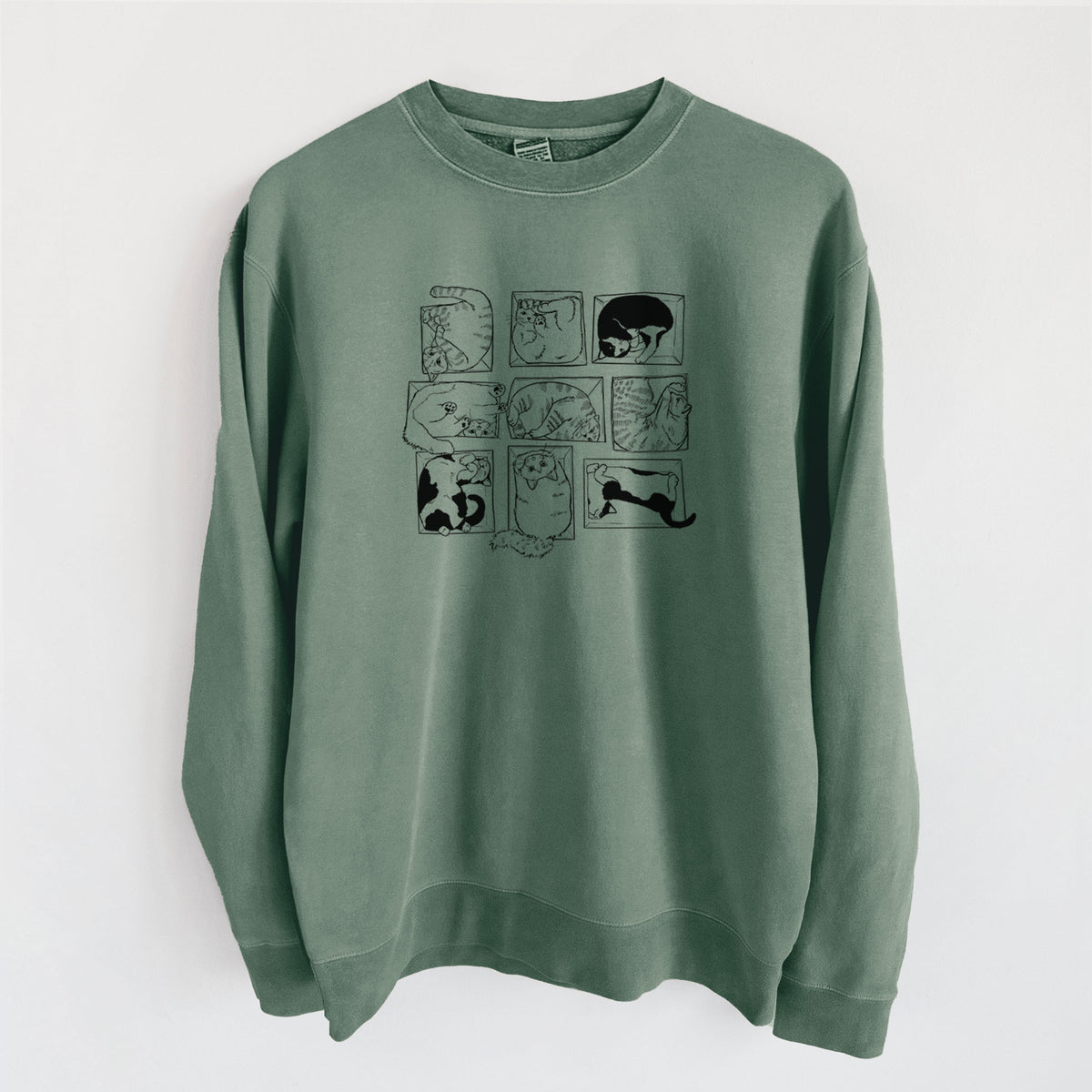 Cats in Boxes - Unisex Pigment Dyed Crew Sweatshirt