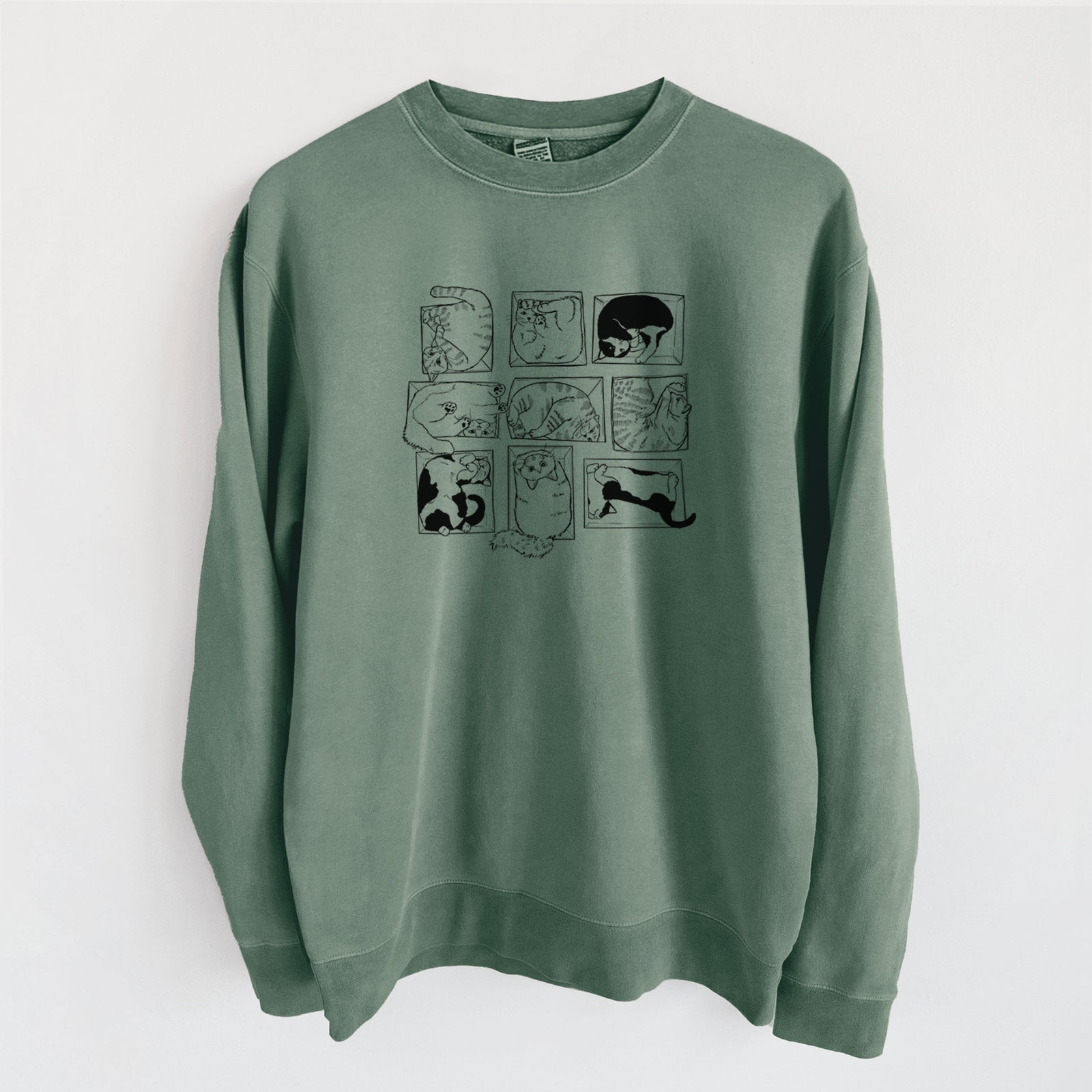 Cats in Boxes - Unisex Pigment Dyed Crew Sweatshirt