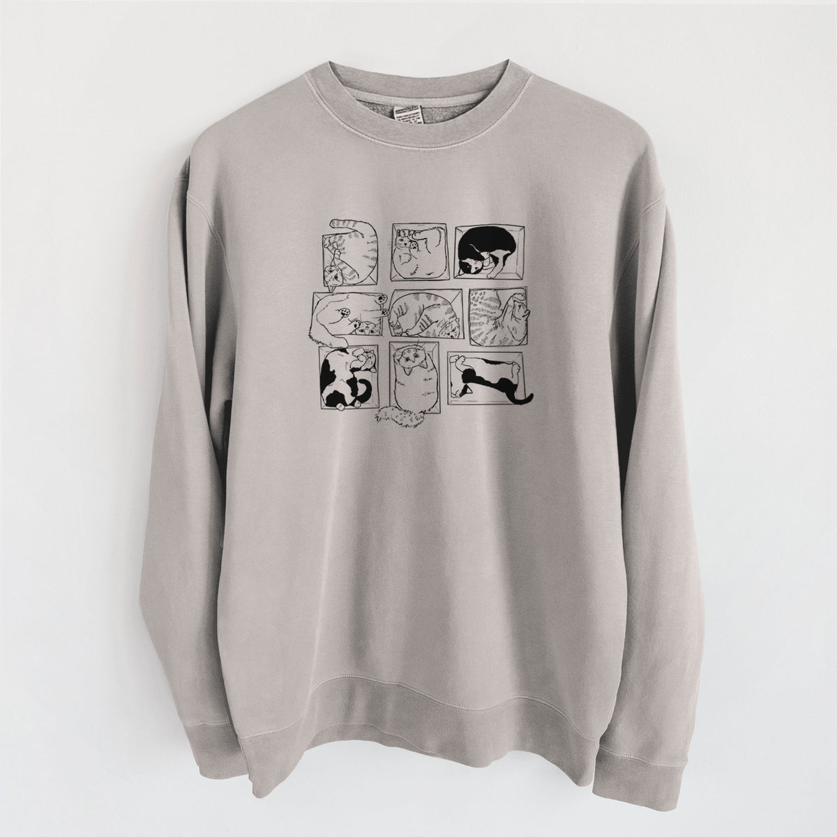 Cats in Boxes - Unisex Pigment Dyed Crew Sweatshirt