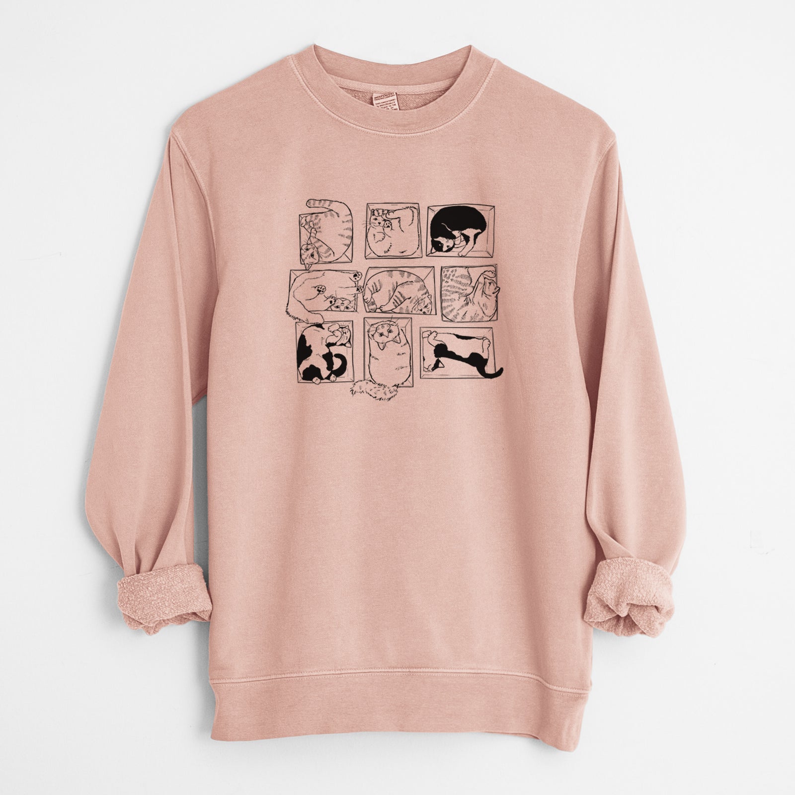 Cats in Boxes - Unisex Pigment Dyed Crew Sweatshirt