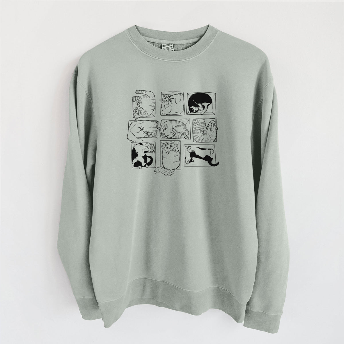 Cats in Boxes - Unisex Pigment Dyed Crew Sweatshirt