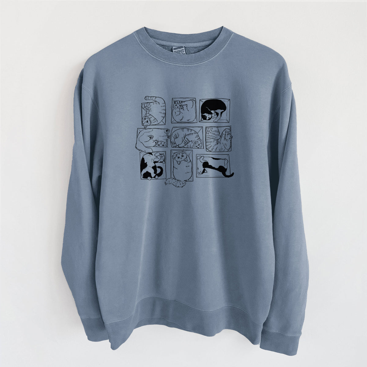 Cats in Boxes - Unisex Pigment Dyed Crew Sweatshirt