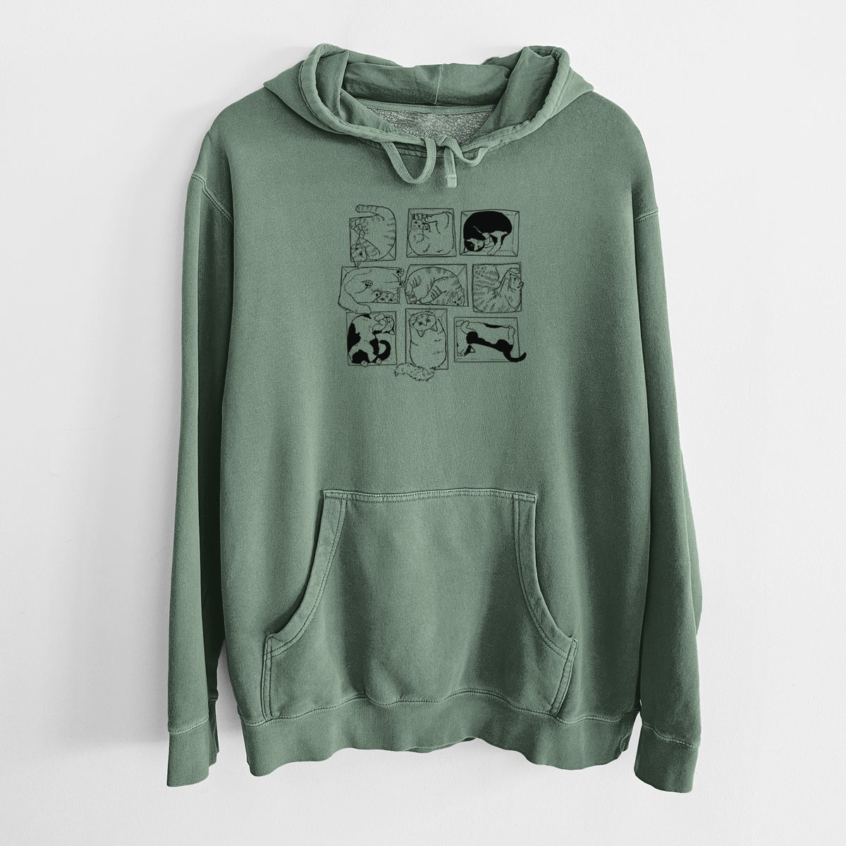 Cats in Boxes - Unisex Pigment Dyed Hoodie