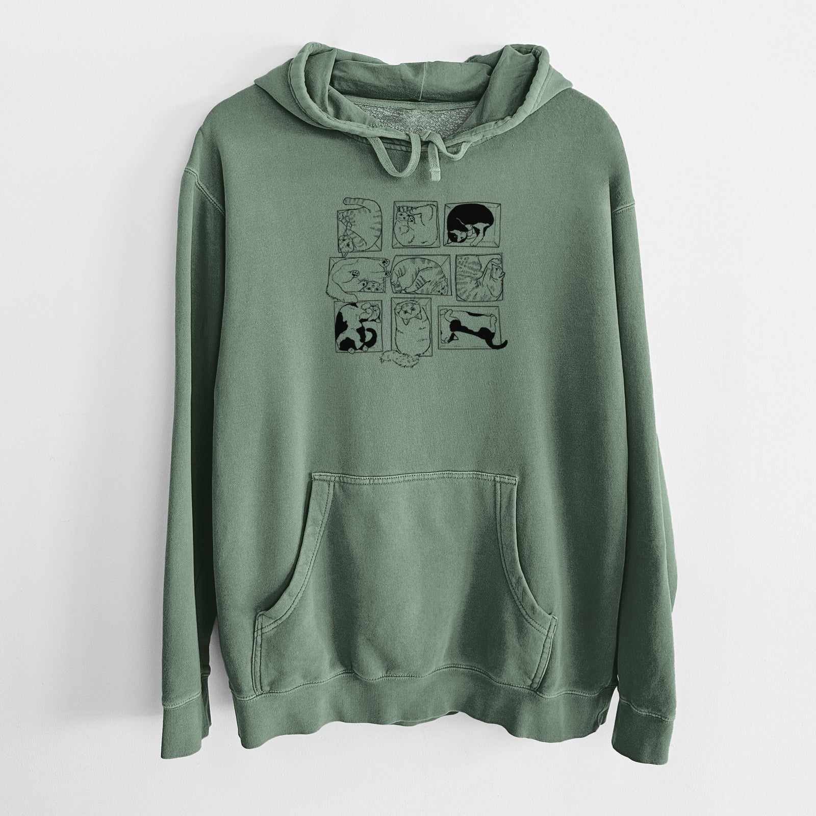 Cats in Boxes - Unisex Pigment Dyed Hoodie