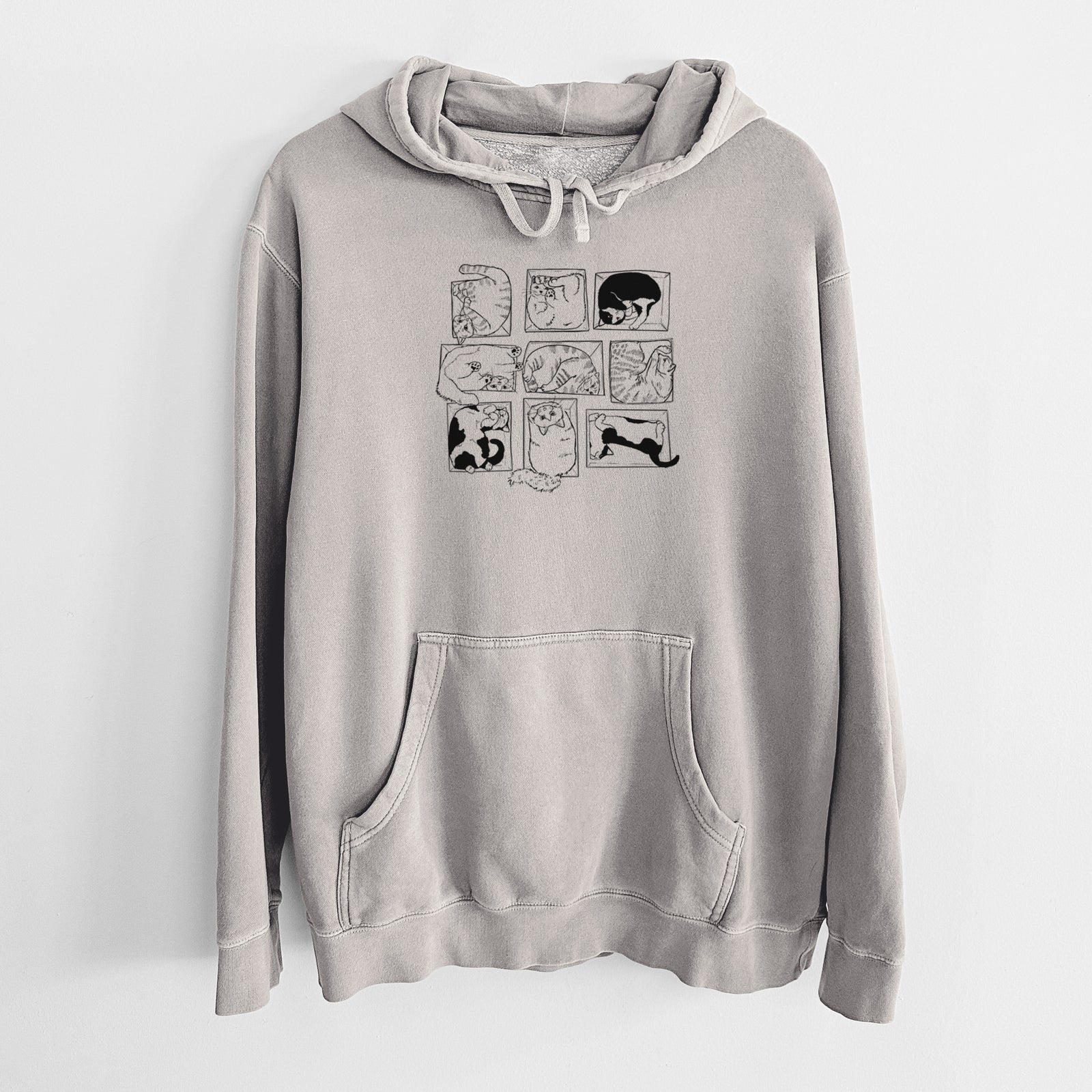 Cats in Boxes - Unisex Pigment Dyed Hoodie