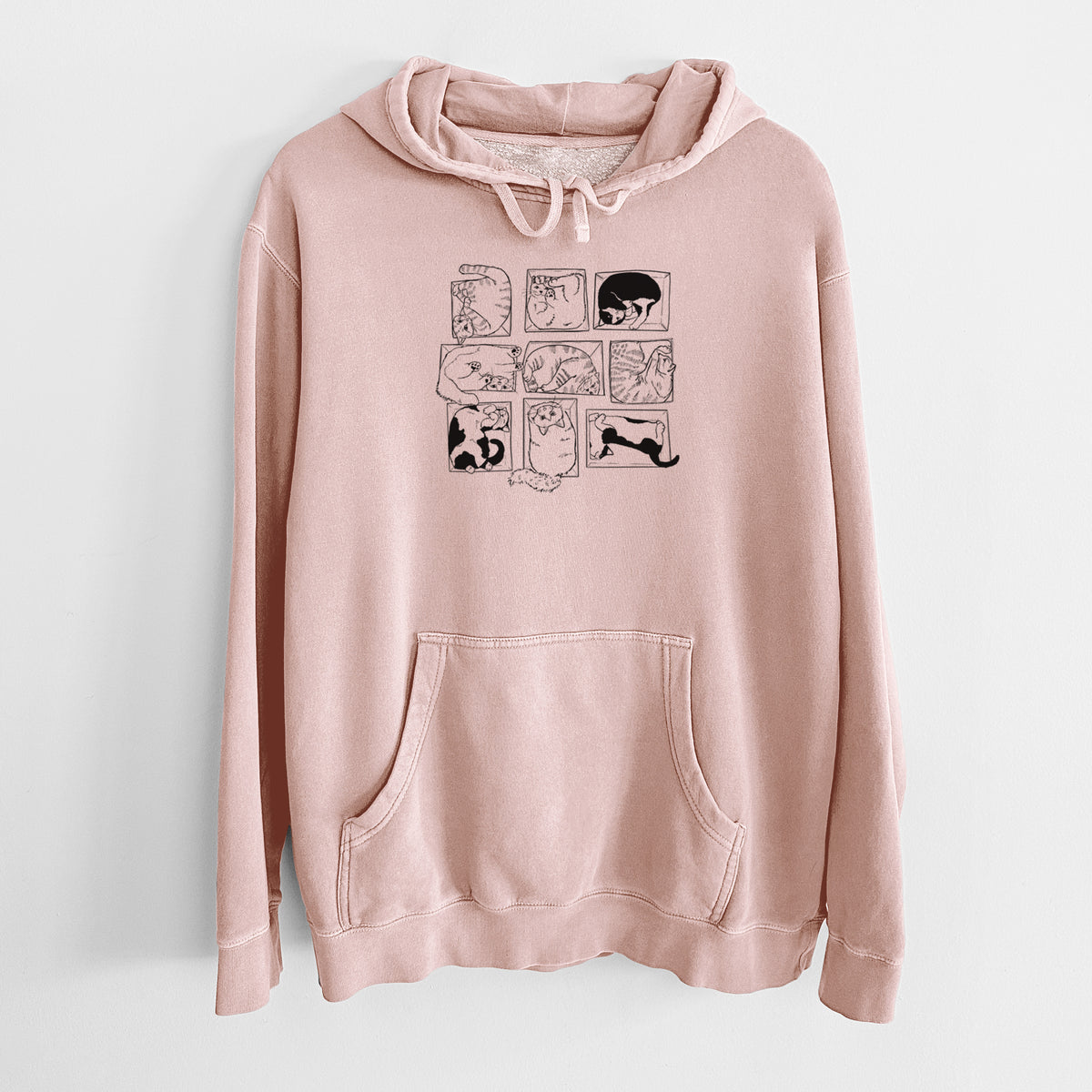 Cats in Boxes - Unisex Pigment Dyed Hoodie