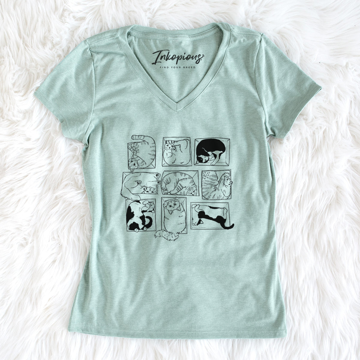 Cats in Boxes - Women's Perfect V-neck Shirt