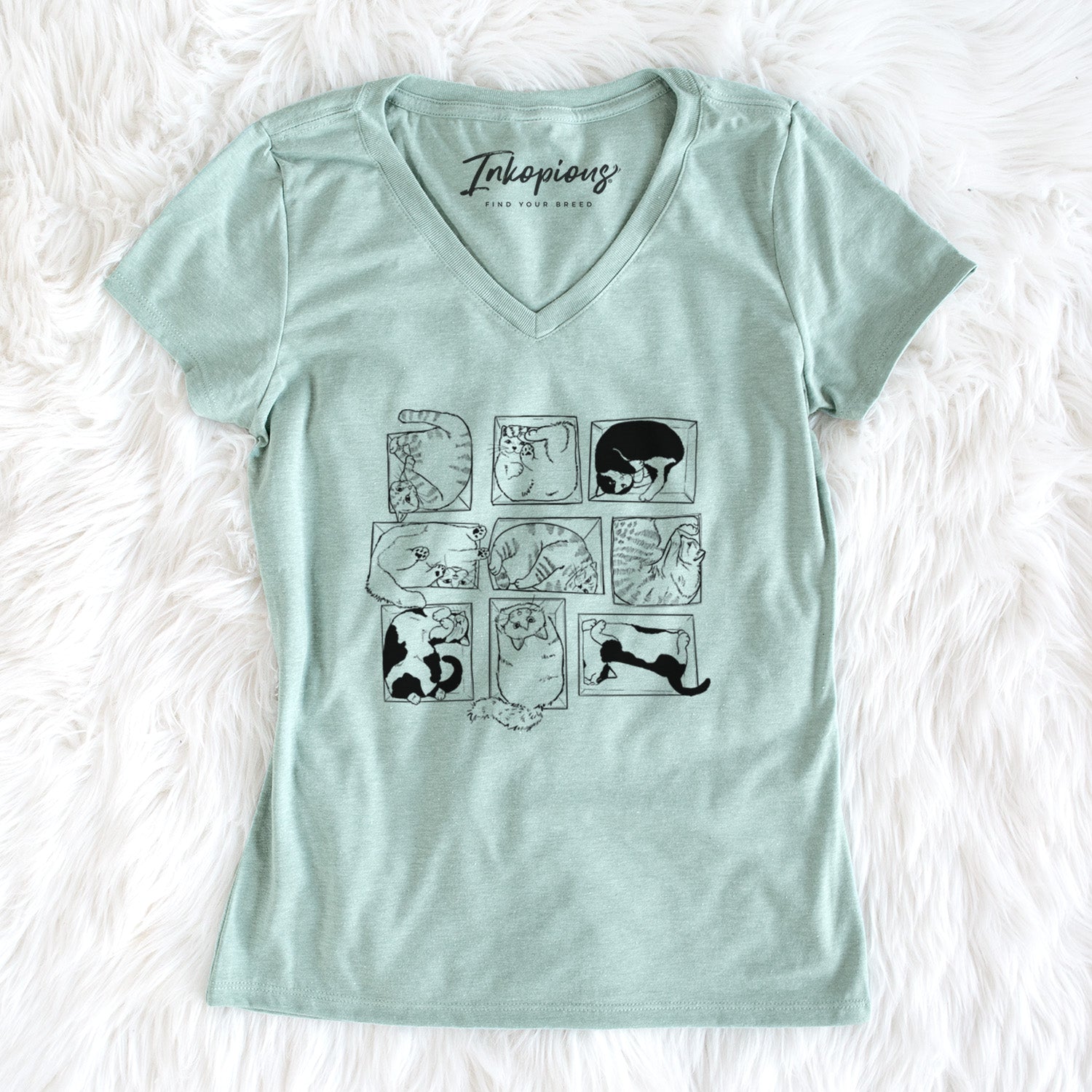 Cats in Boxes - Women's Perfect V-neck Shirt
