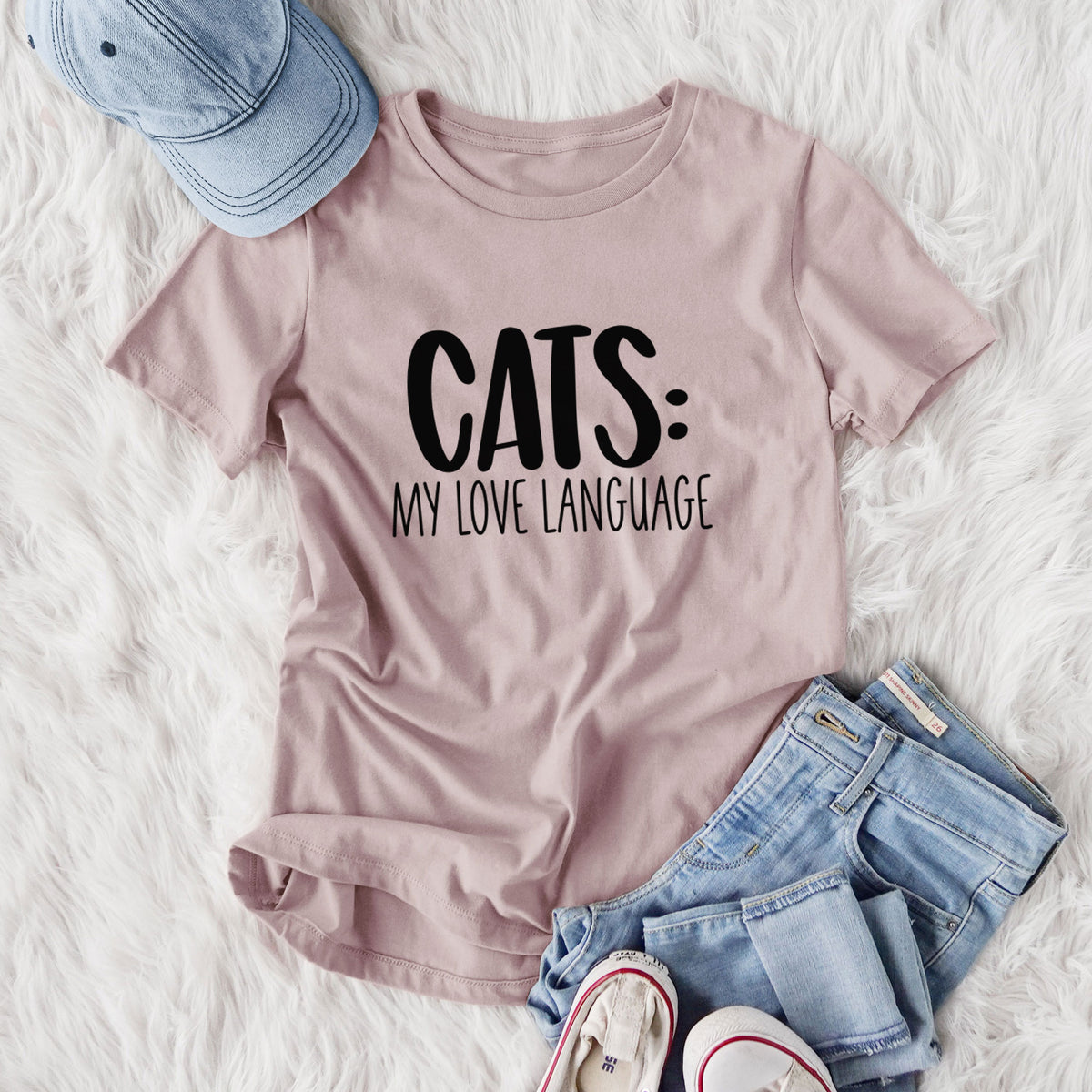 Cats: My Love Language - Women's Lightweight Relaxed Fit 100% Cotton Crewneck