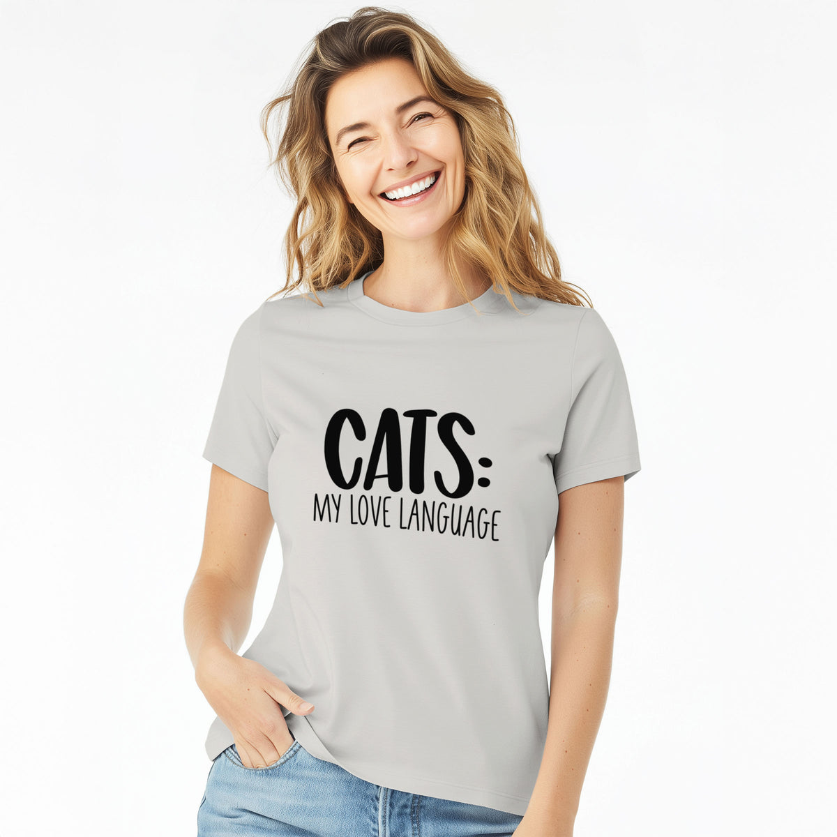 Cats: My Love Language - Women's Lightweight Relaxed Fit 100% Cotton Crewneck