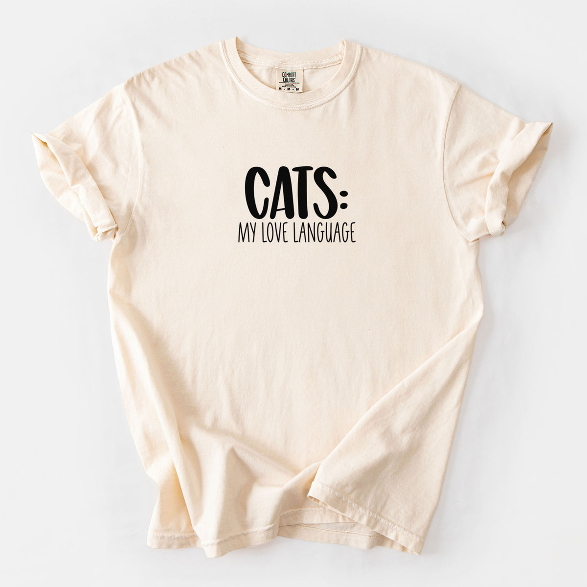 Cats: My Love Language - Unisex Comfort Colors Garment-Dyed Heavyweight T-shirt in Ivory
