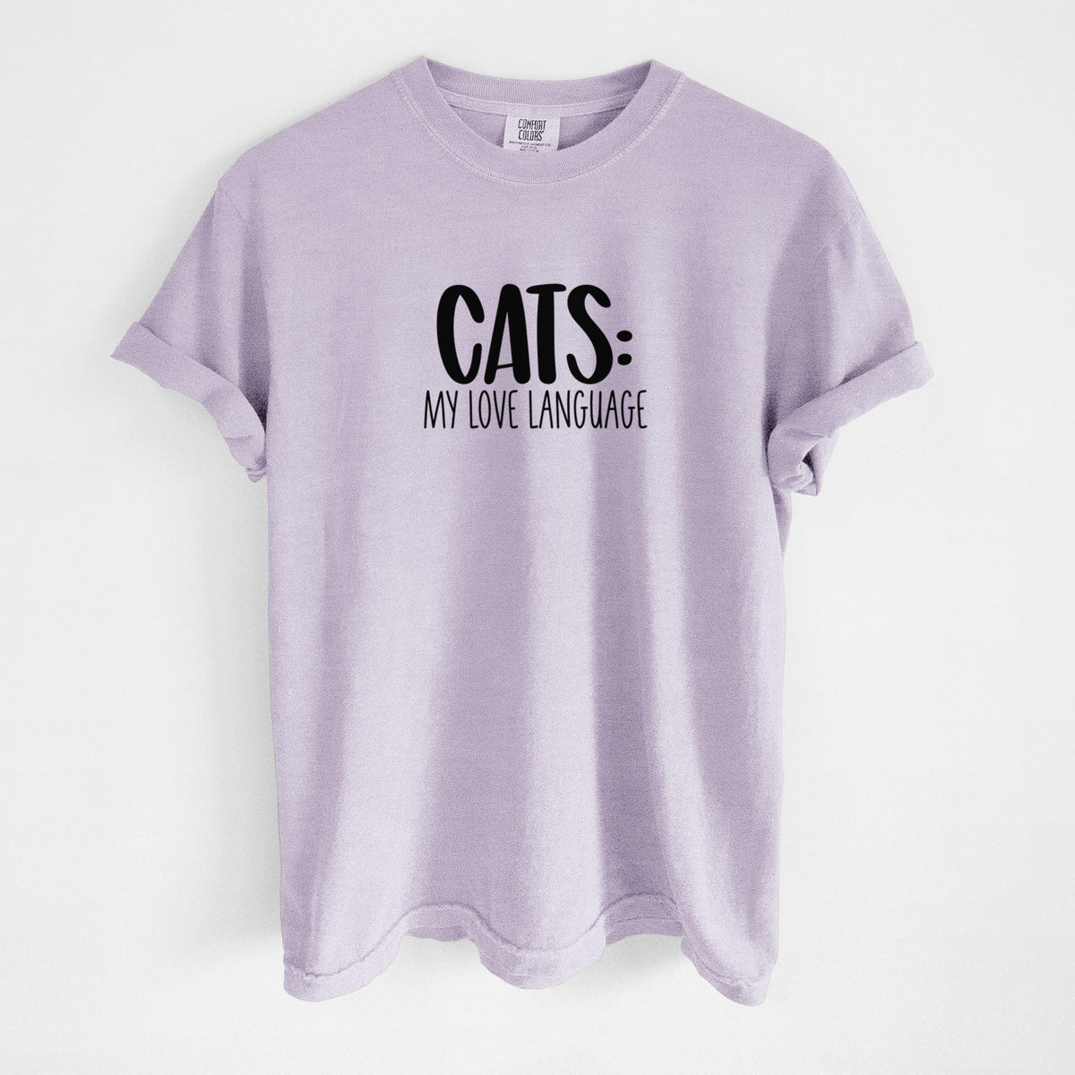 Cats: My Love Language - Unisex Comfort Colors Garment-Dyed Heavyweight T-shirt in Orchid