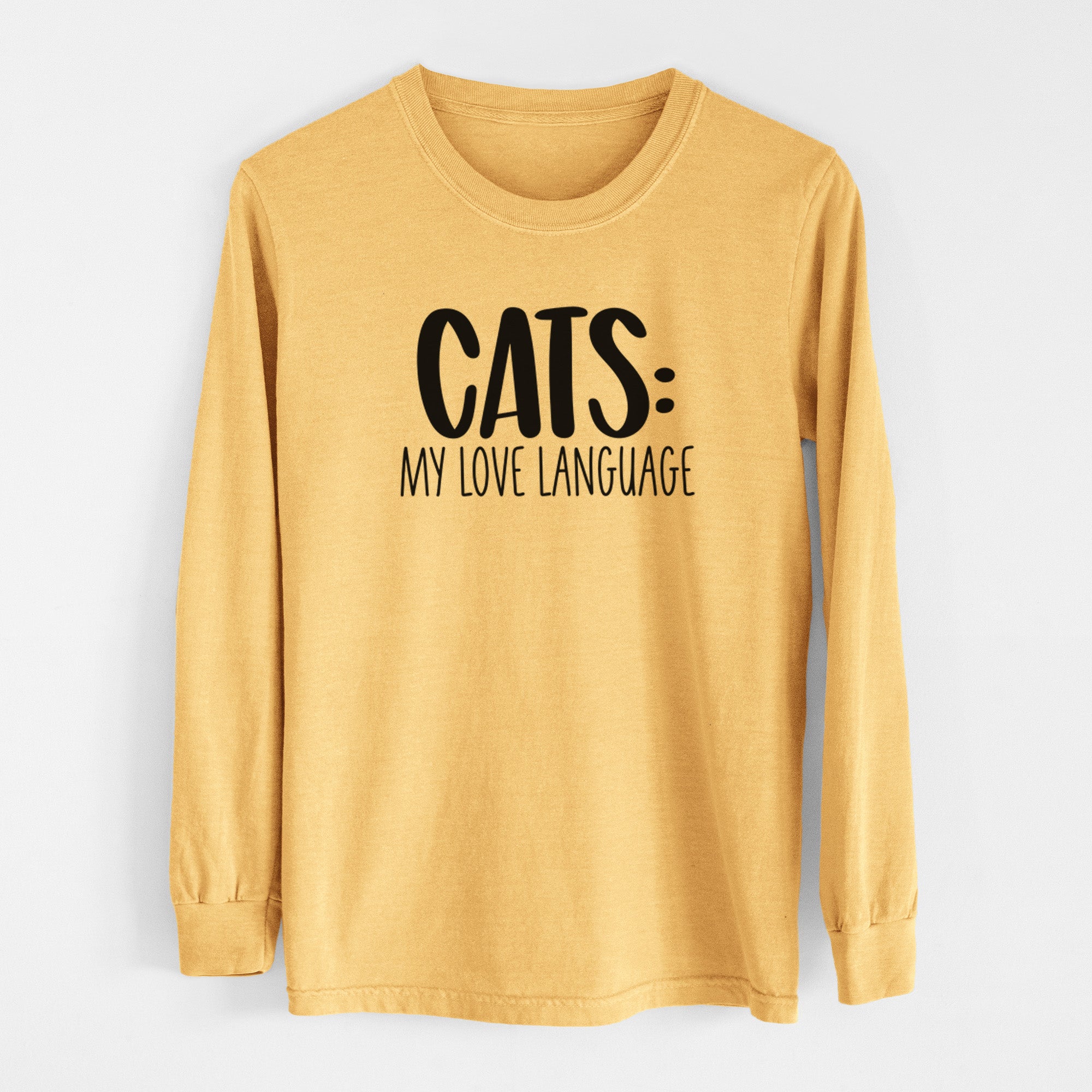 Cats: My Love Language - Men's Heavyweight 100% Cotton Long Sleeve