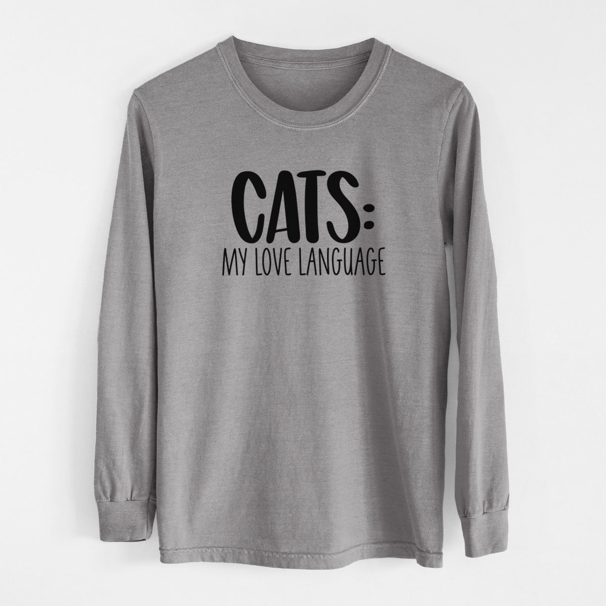 Cats: My Love Language - Men's Heavyweight 100% Cotton Long Sleeve