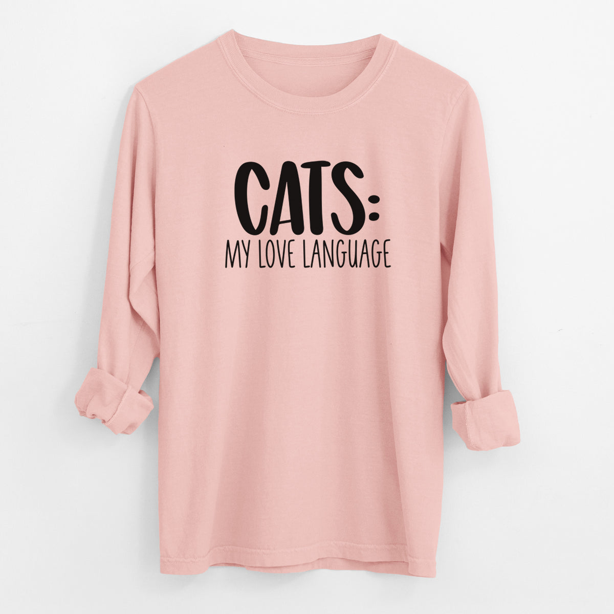 Cats: My Love Language - Men's Heavyweight 100% Cotton Long Sleeve