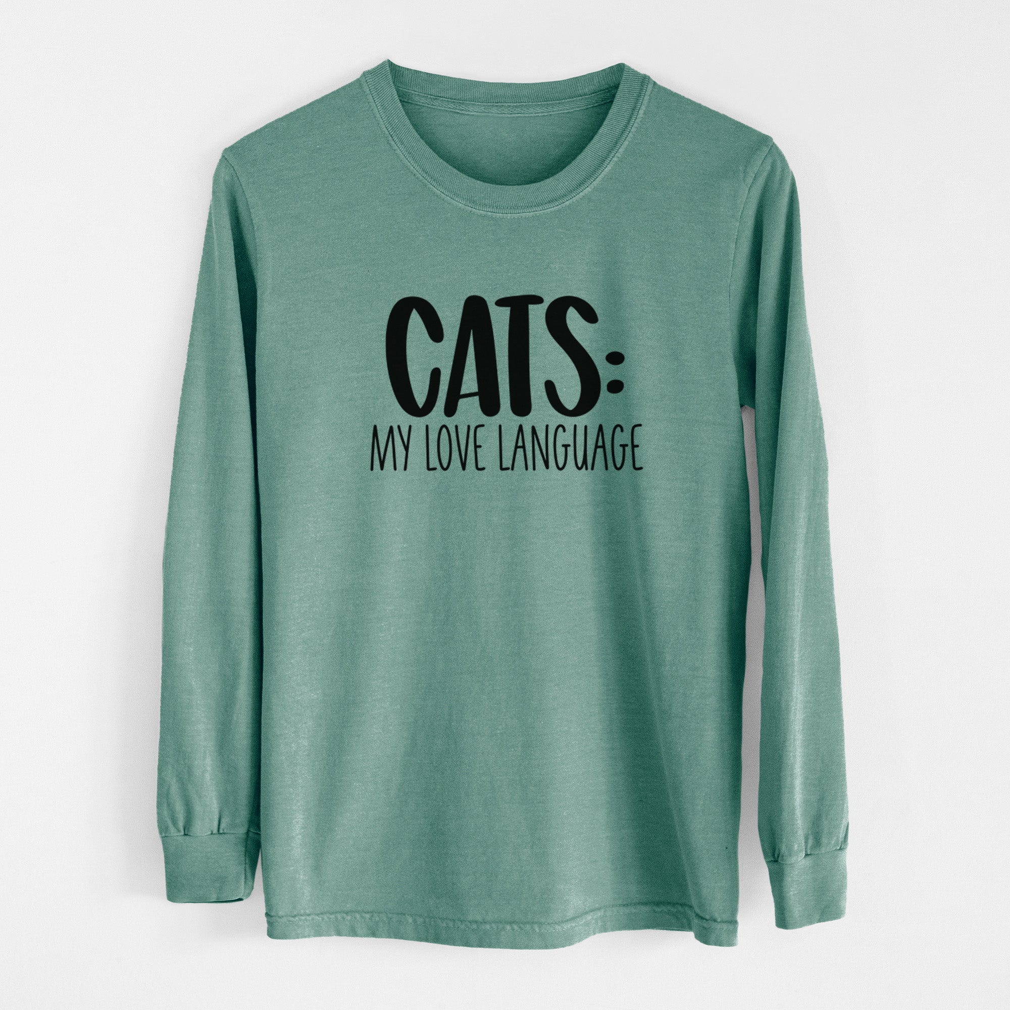 Cats: My Love Language - Men's Heavyweight 100% Cotton Long Sleeve