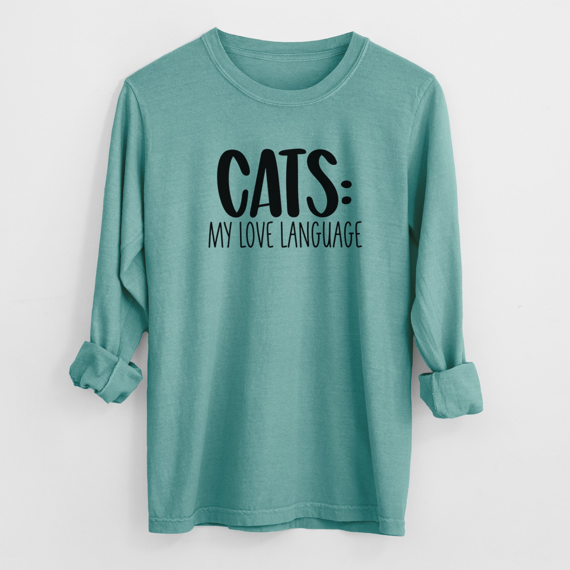 Cats: My Love Language - Men's Heavyweight 100% Cotton Long Sleeve