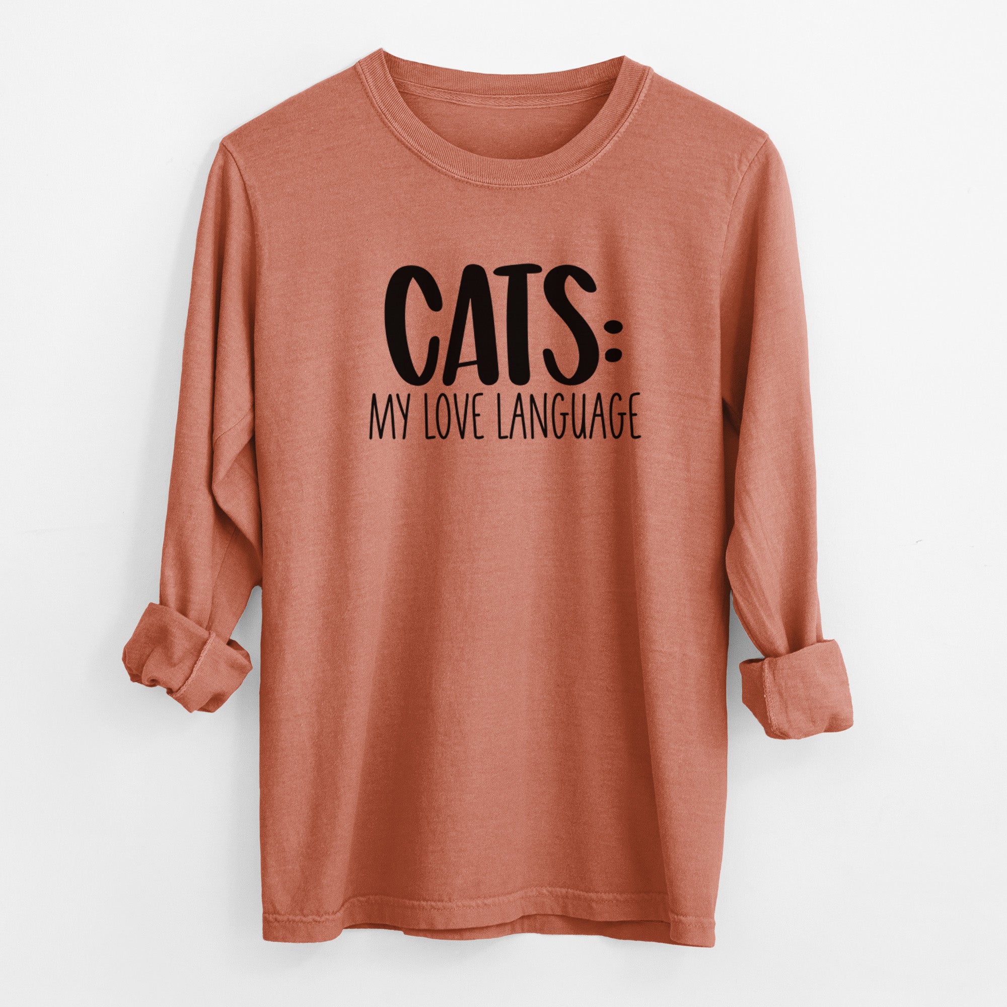 Cats: My Love Language - Men's Heavyweight 100% Cotton Long Sleeve