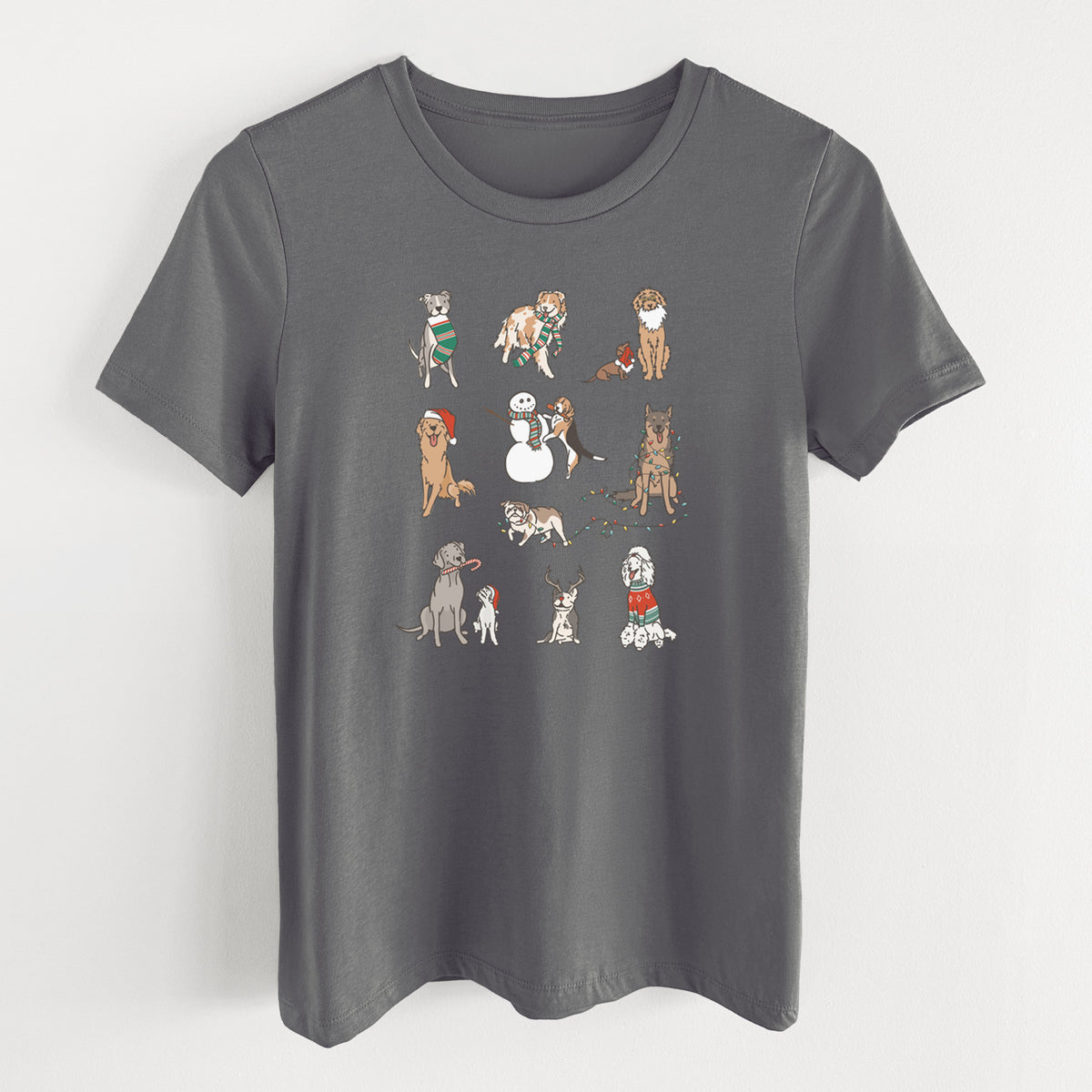 Christmas Pups - Women's Lightweight Relaxed Fit 100% Cotton Crewneck