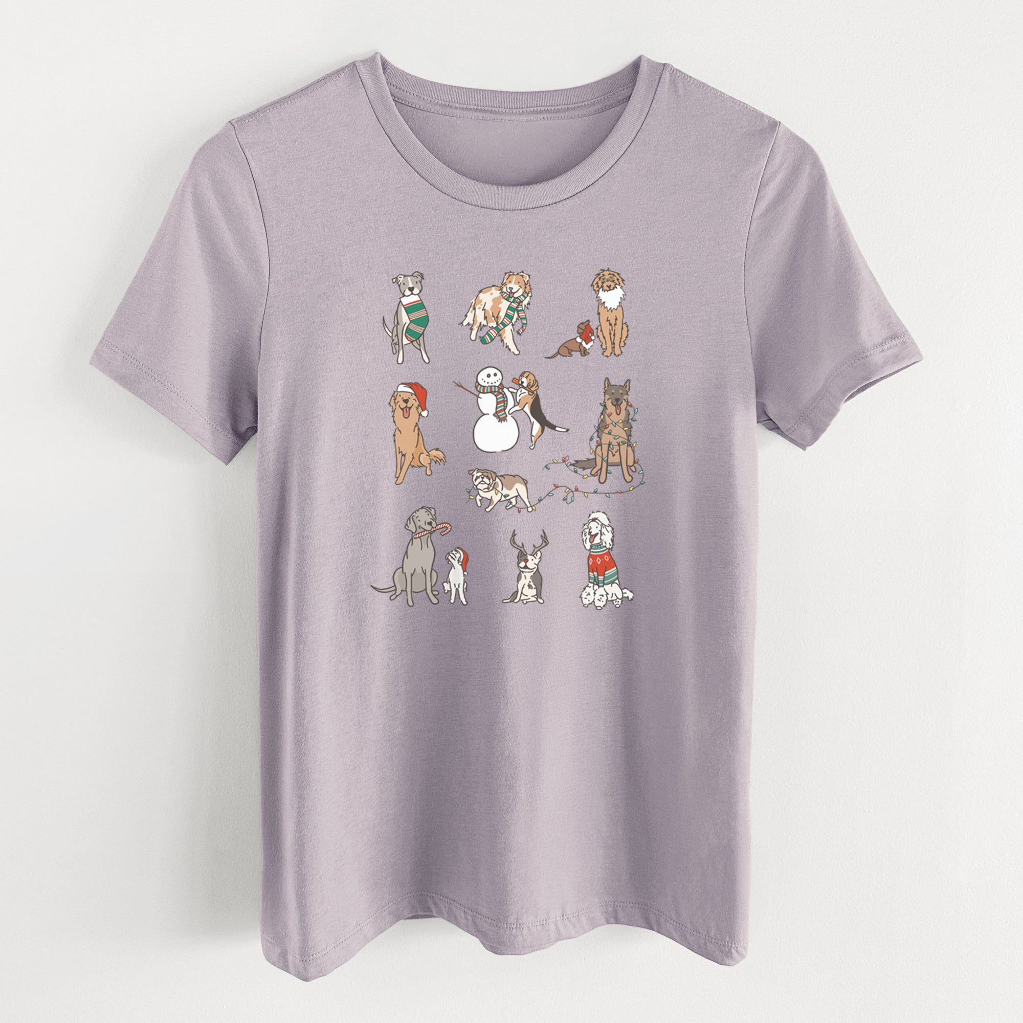 Christmas Pups - Women's Lightweight Relaxed Fit 100% Cotton Crewneck