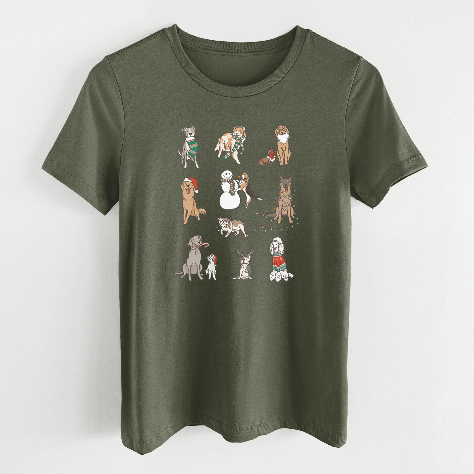 Christmas Pups - Women's Lightweight Relaxed Fit 100% Cotton Crewneck