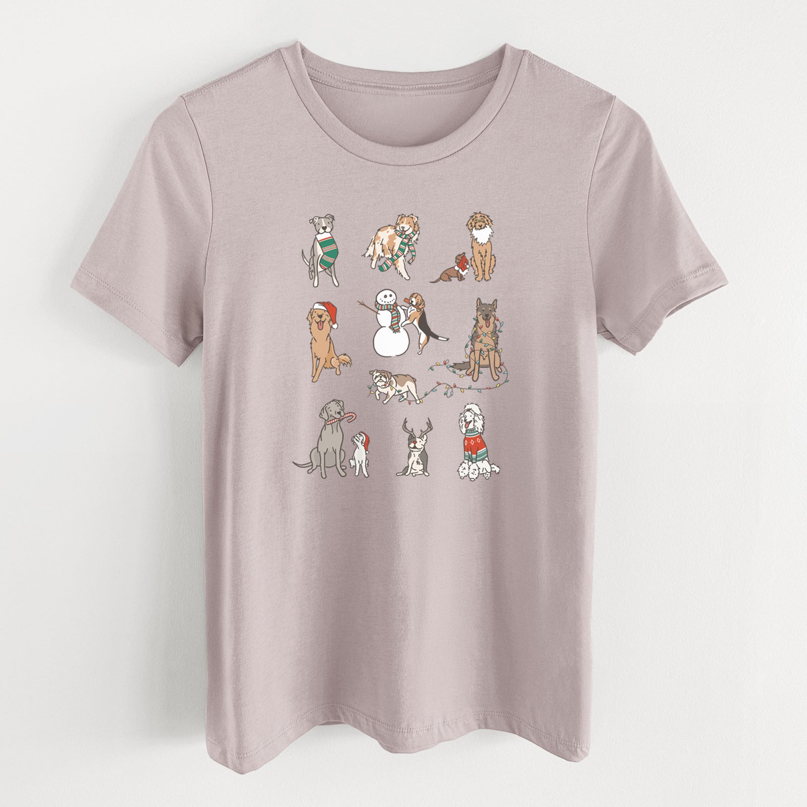 Christmas Pups - Women's Lightweight Relaxed Fit 100% Cotton Crewneck