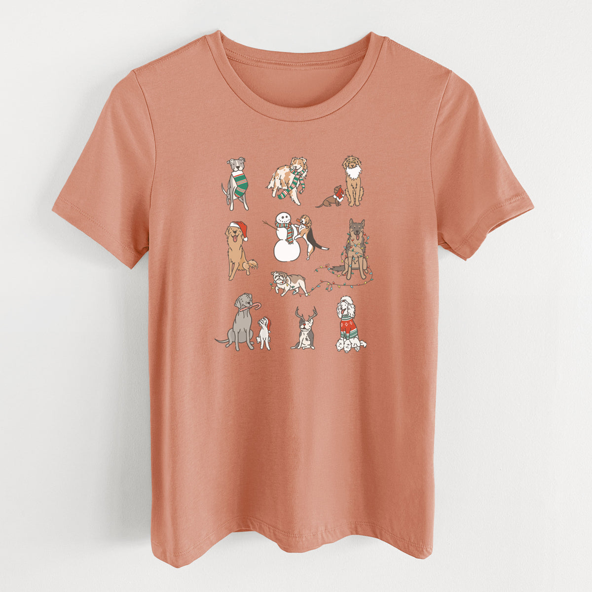 Christmas Pups - Women's Lightweight Relaxed Fit 100% Cotton Crewneck