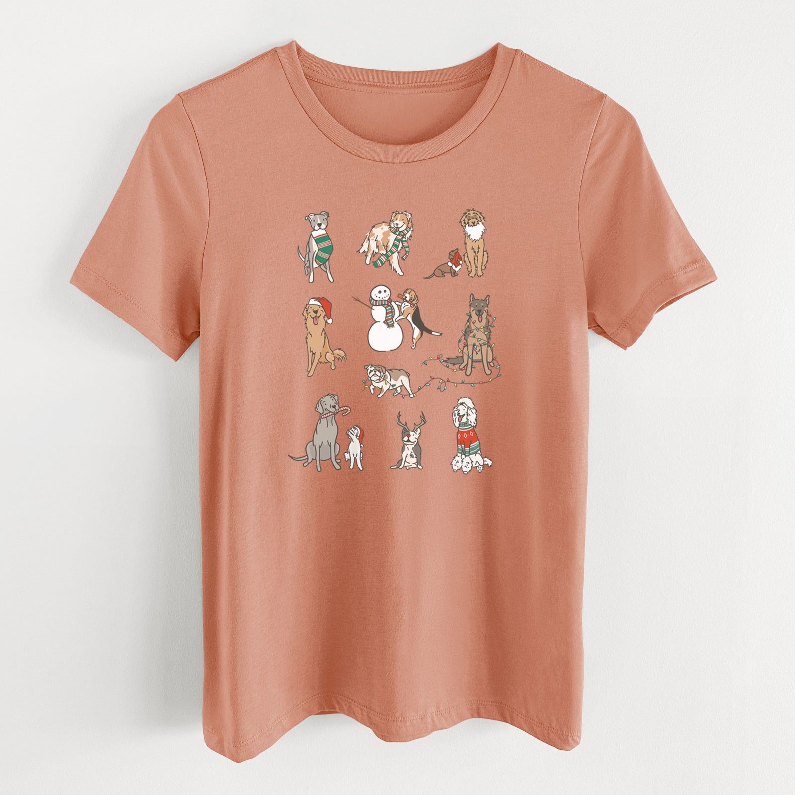 Christmas Pups - Women's Lightweight Relaxed Fit 100% Cotton Crewneck