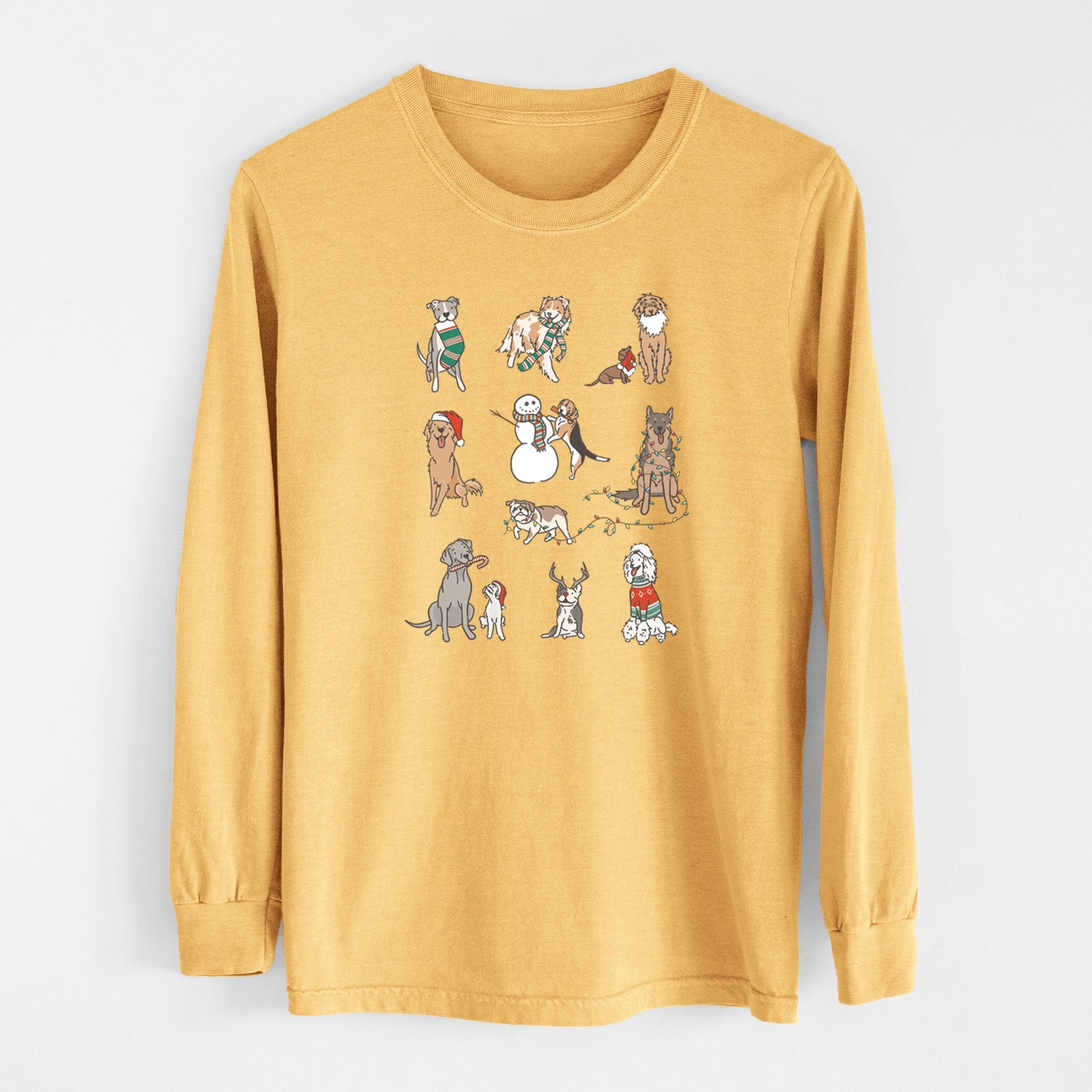 Christmas Pups - Heavyweight 100% Cotton Long Sleeve