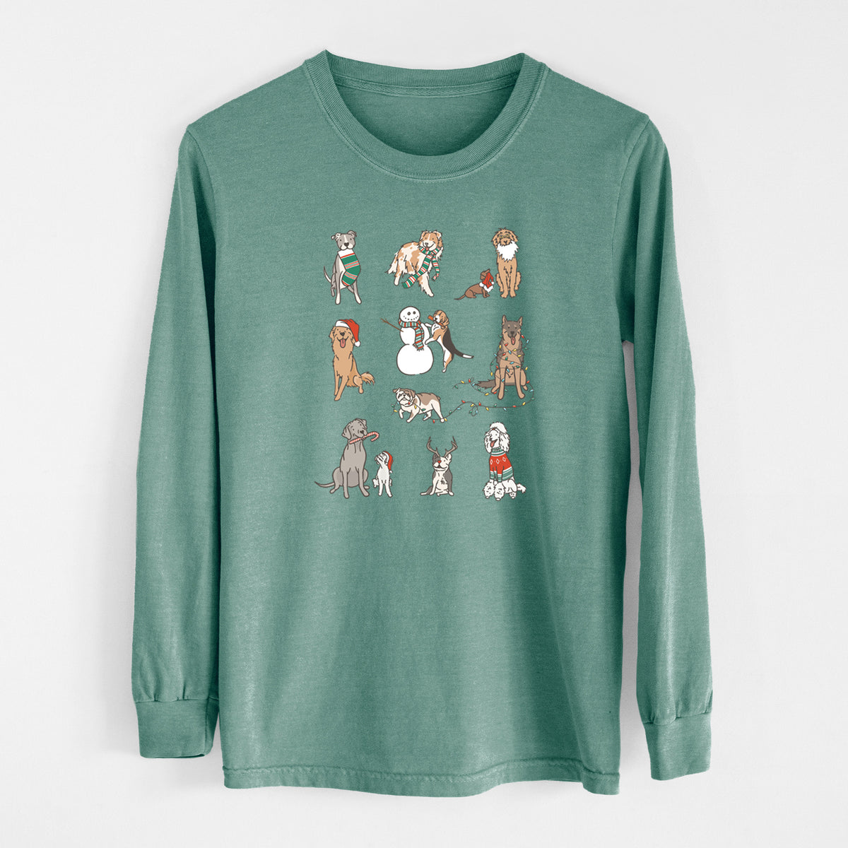 Christmas Pups - Heavyweight 100% Cotton Long Sleeve
