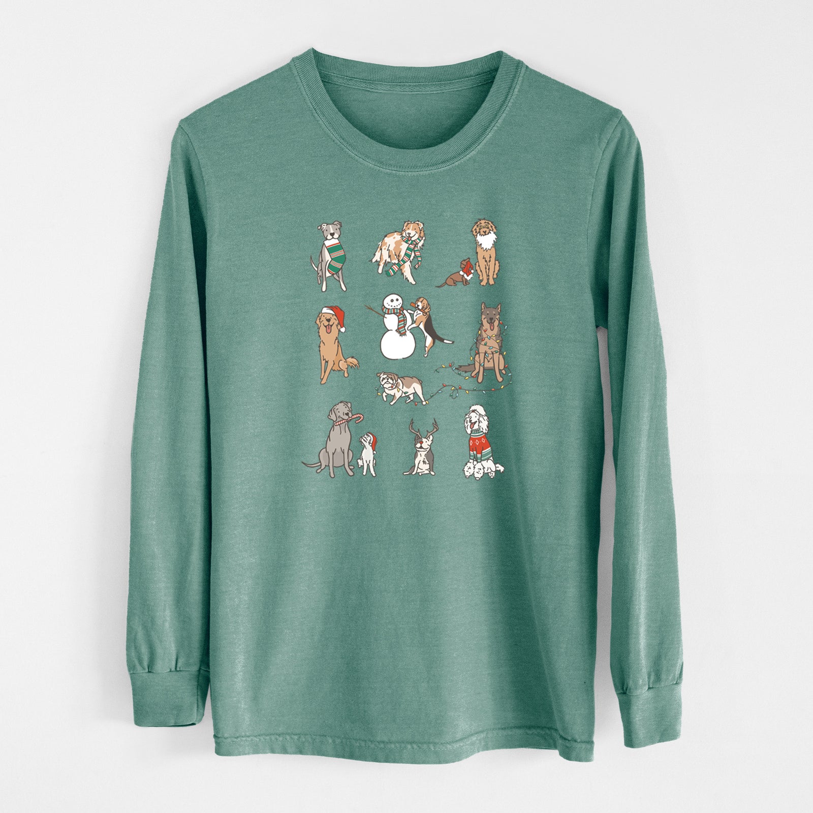 Christmas Pups - Heavyweight 100% Cotton Long Sleeve