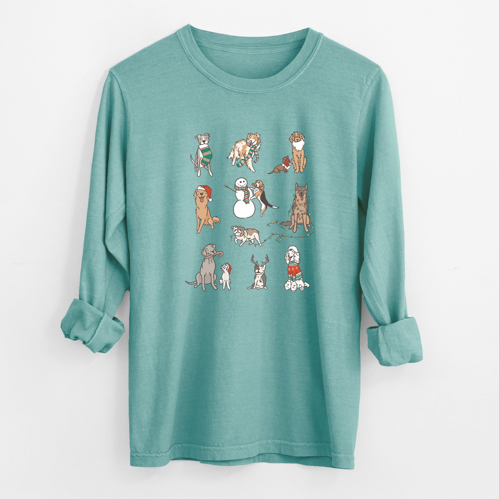 Christmas Pups - Heavyweight 100% Cotton Long Sleeve
