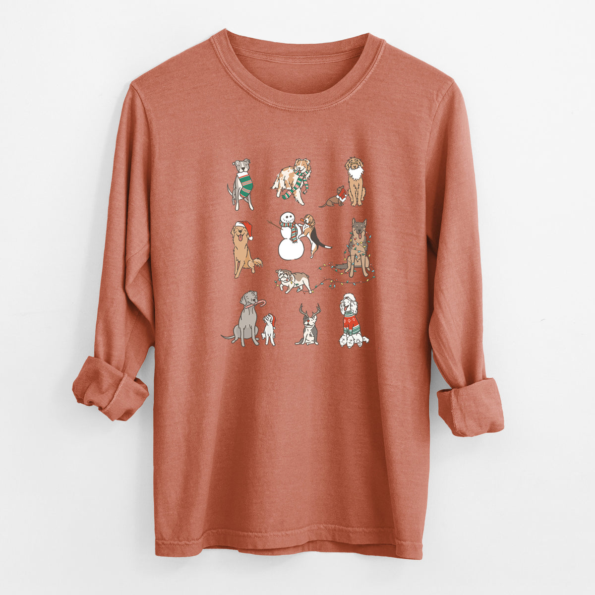 Christmas Pups - Heavyweight 100% Cotton Long Sleeve