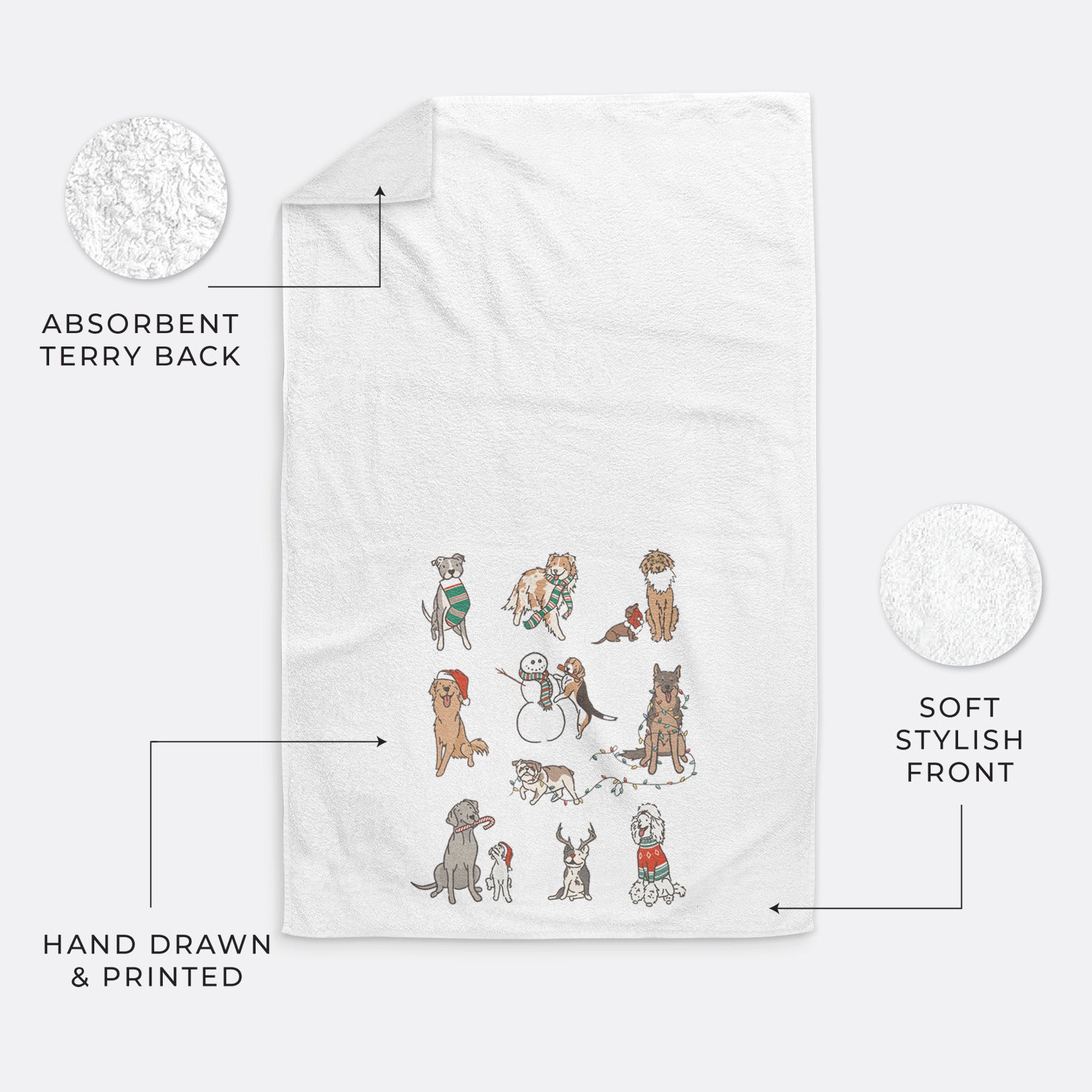 Christmas Pups Hand Towel