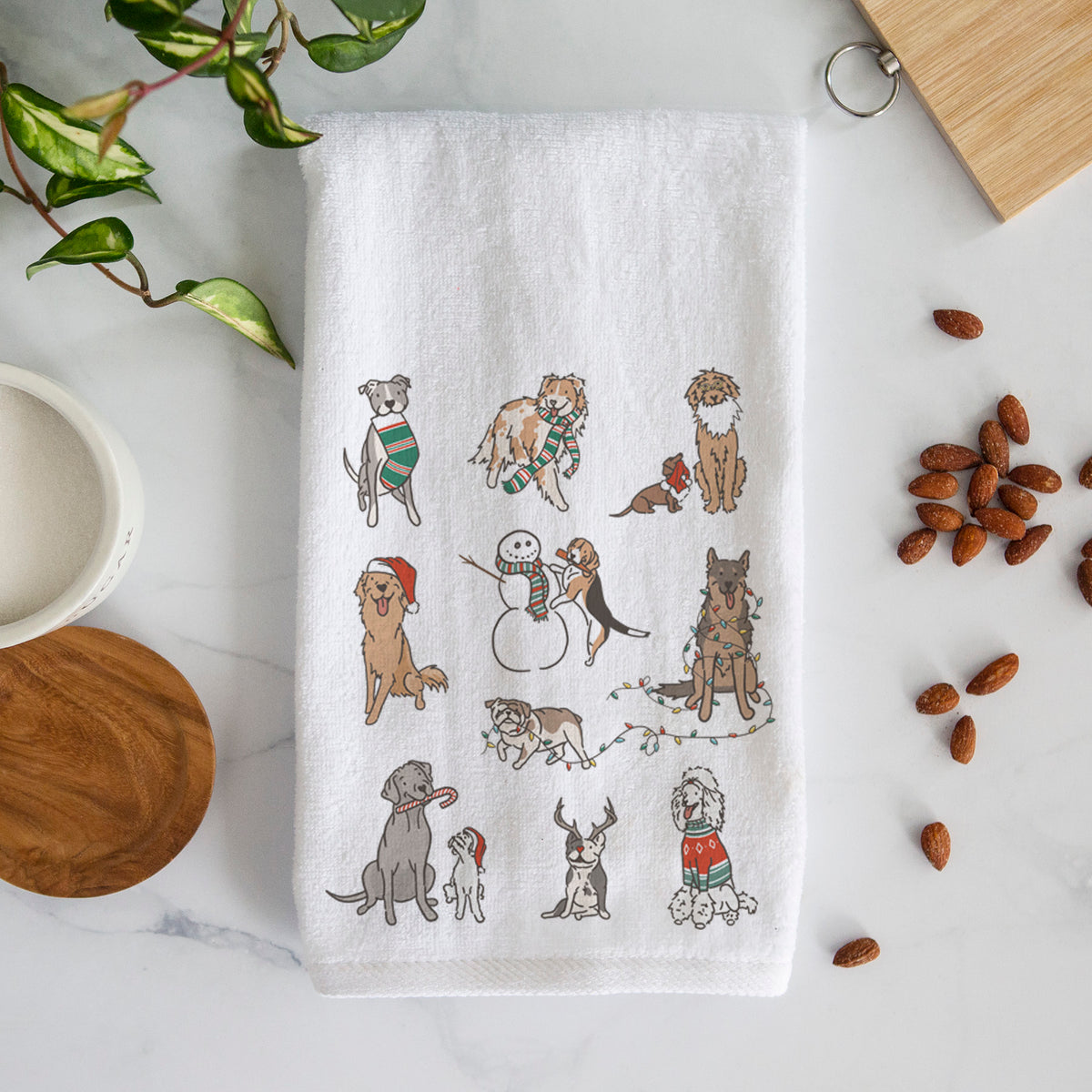 Christmas Pups Hand Towel